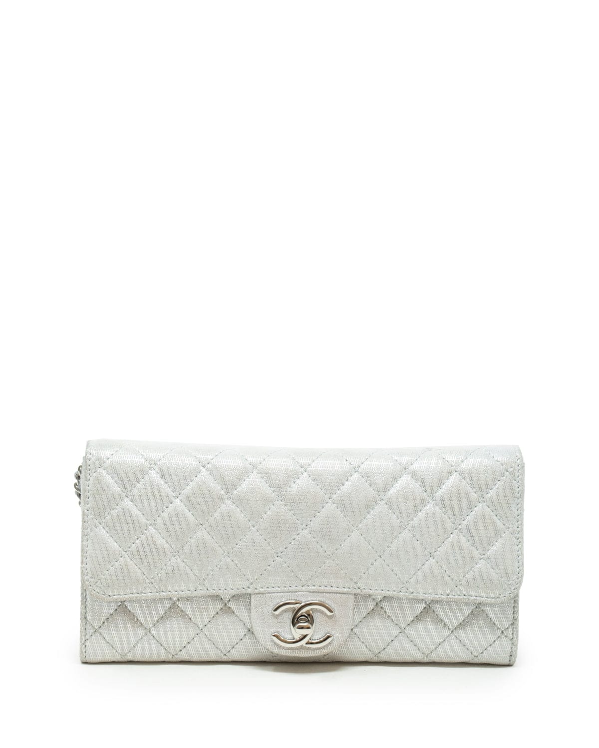 Chanel Chanel Cream Metallic Quilted East West Bag PHW - AGL1806