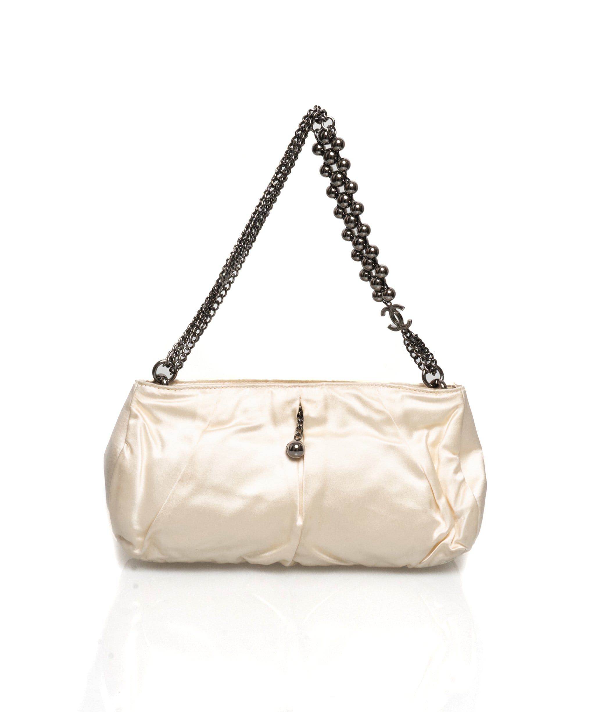 Chanel Chanel Cream Satin Clutch Bag - AGL1339