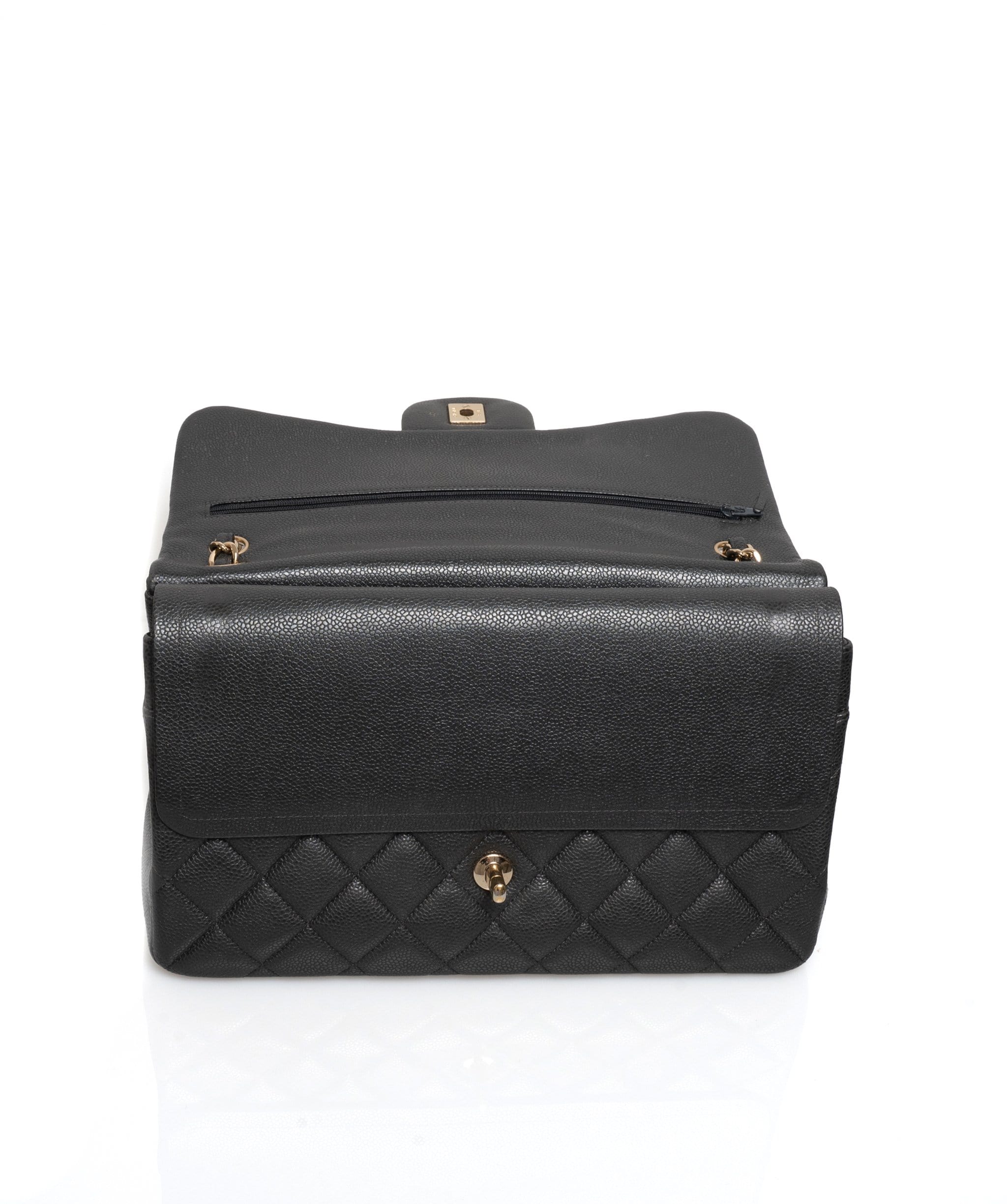 Chanel Chanel Dark Grey Caviar Skin Jumbo Classic Flap Bag - ASL1609