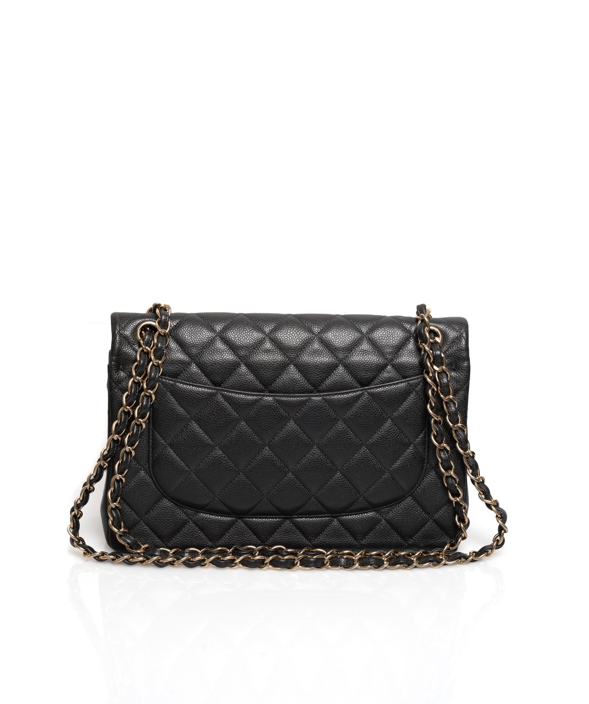 Chanel Chanel Dark Grey Caviar Skin Jumbo Classic Flap Bag - ASL1609