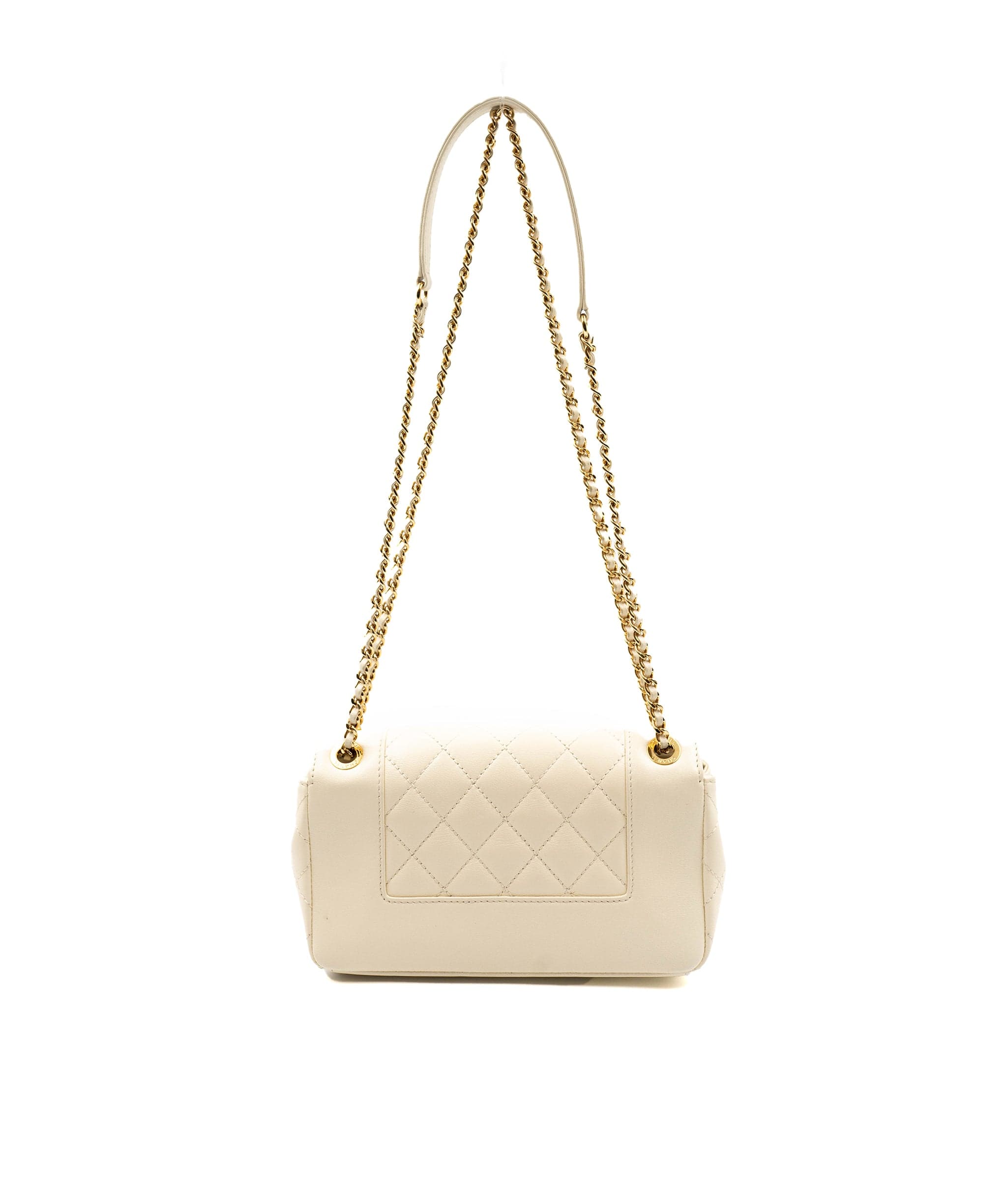 Chanel Chanel Diana Bag in Cream Lambskin Leather AGL2296