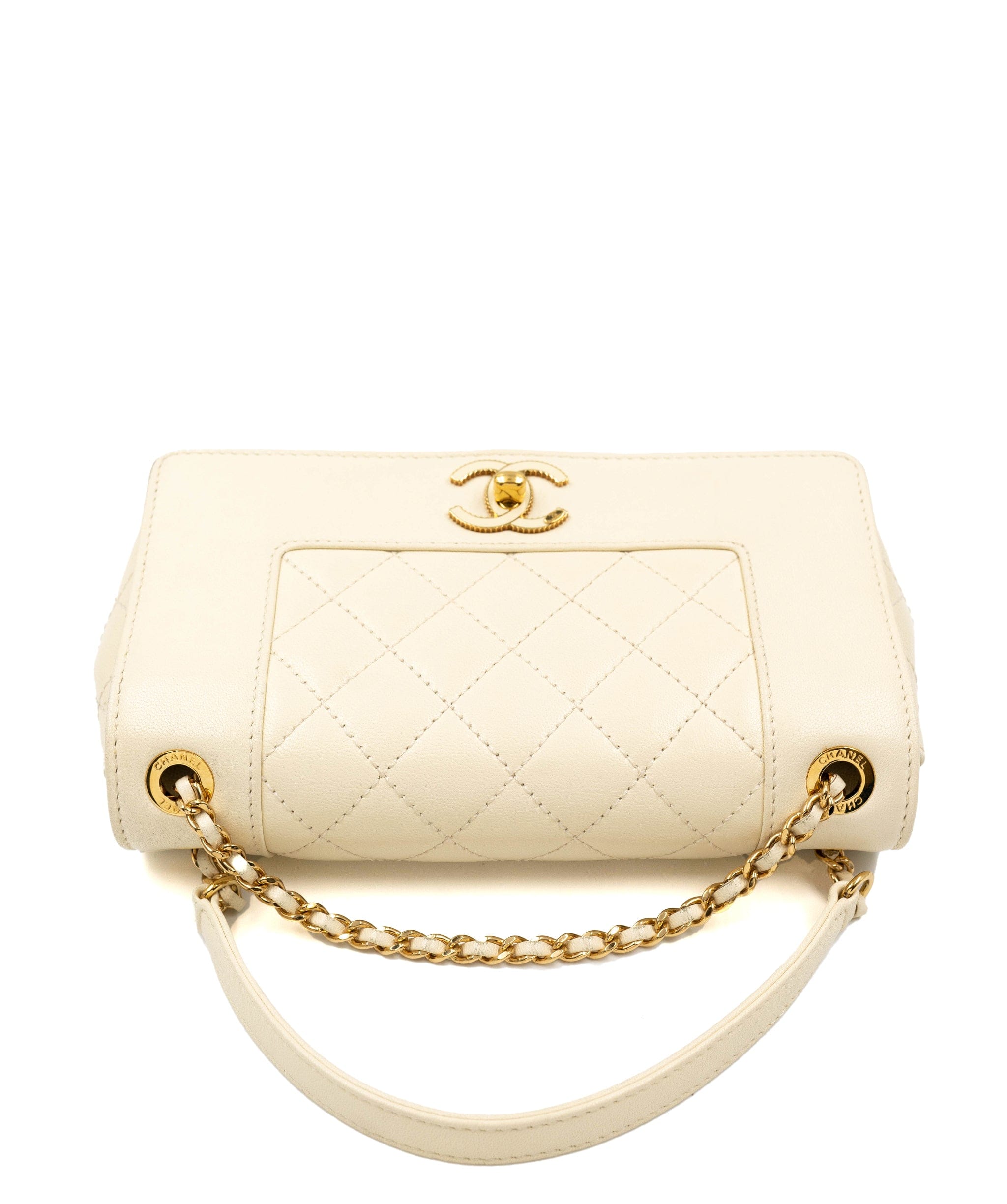 Chanel Chanel Diana Bag in Cream Lambskin Leather AGL2296