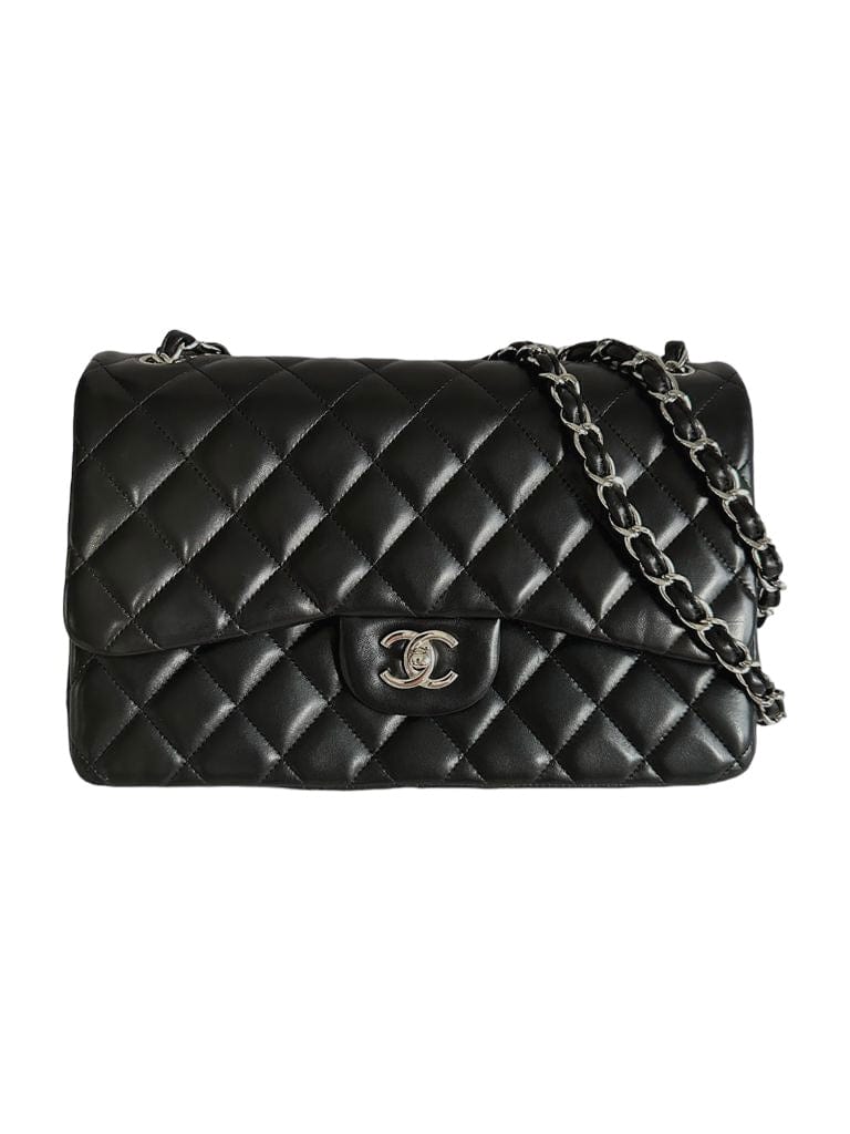 Chanel Chanel Double Flap Jumbo Black Lambskin SHW SKC1335