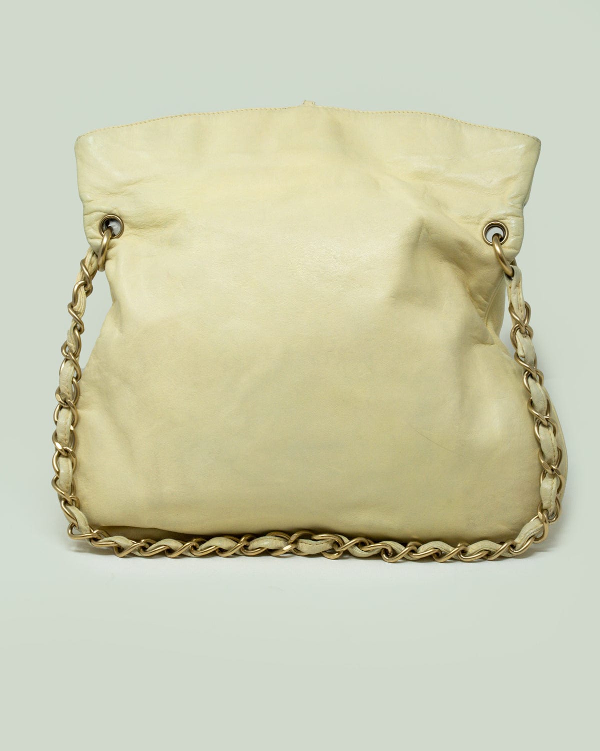 Chanel Chanel  Fold Over Cream Bag with large Bangle Hardware - AWL3247