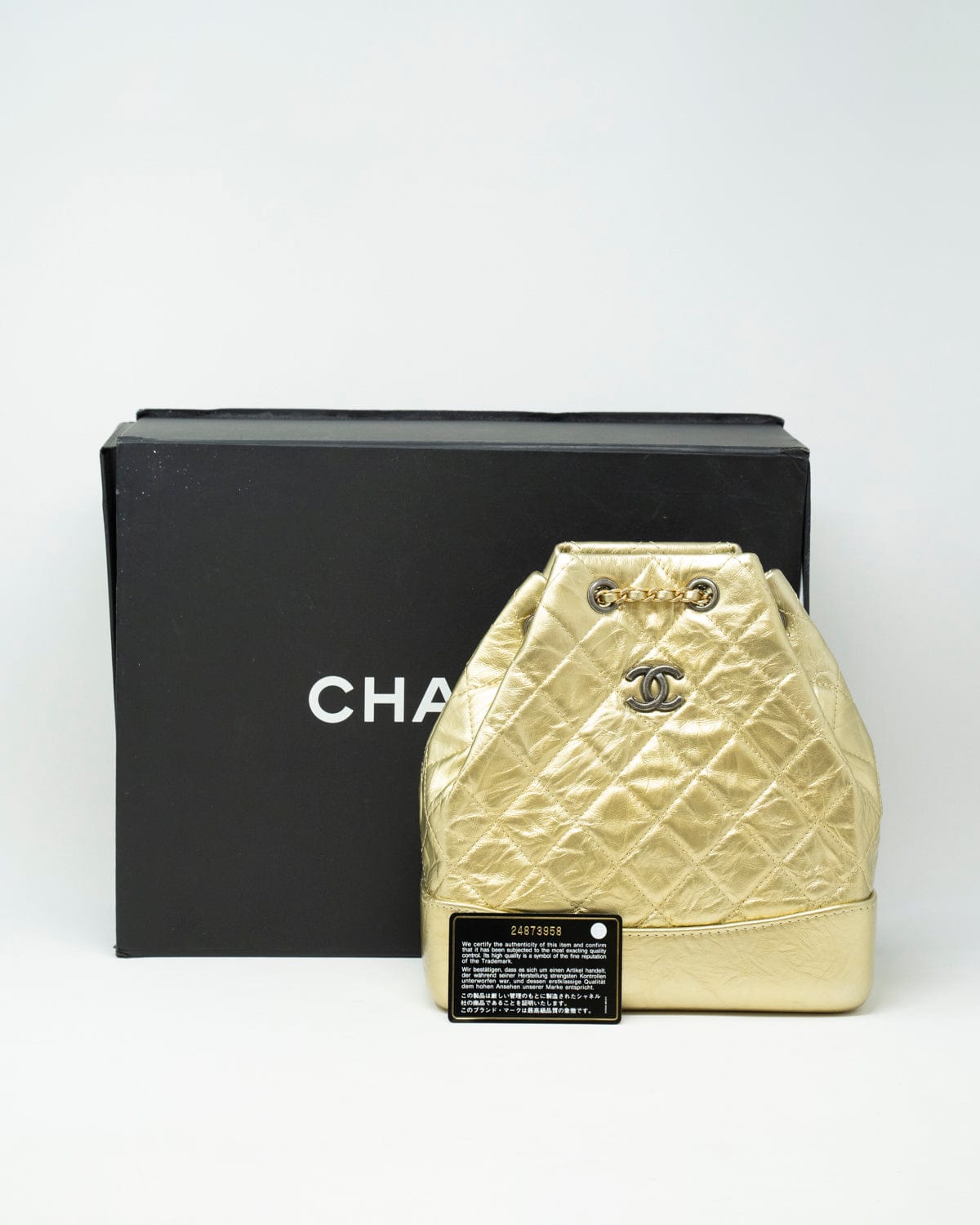 Chanel Chanel Gabrielle Gold Backpack RJL1331