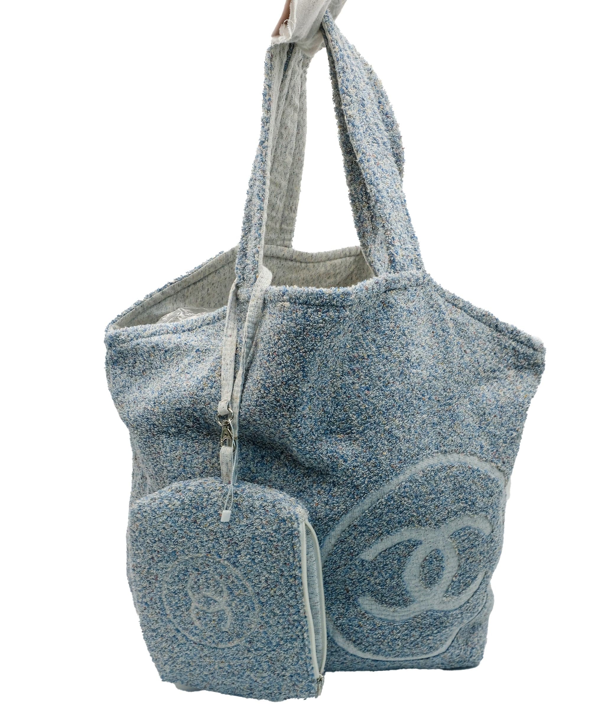 Chanel Chanel Grey CC Toweling Beach Bag And Pouch - AGL2138