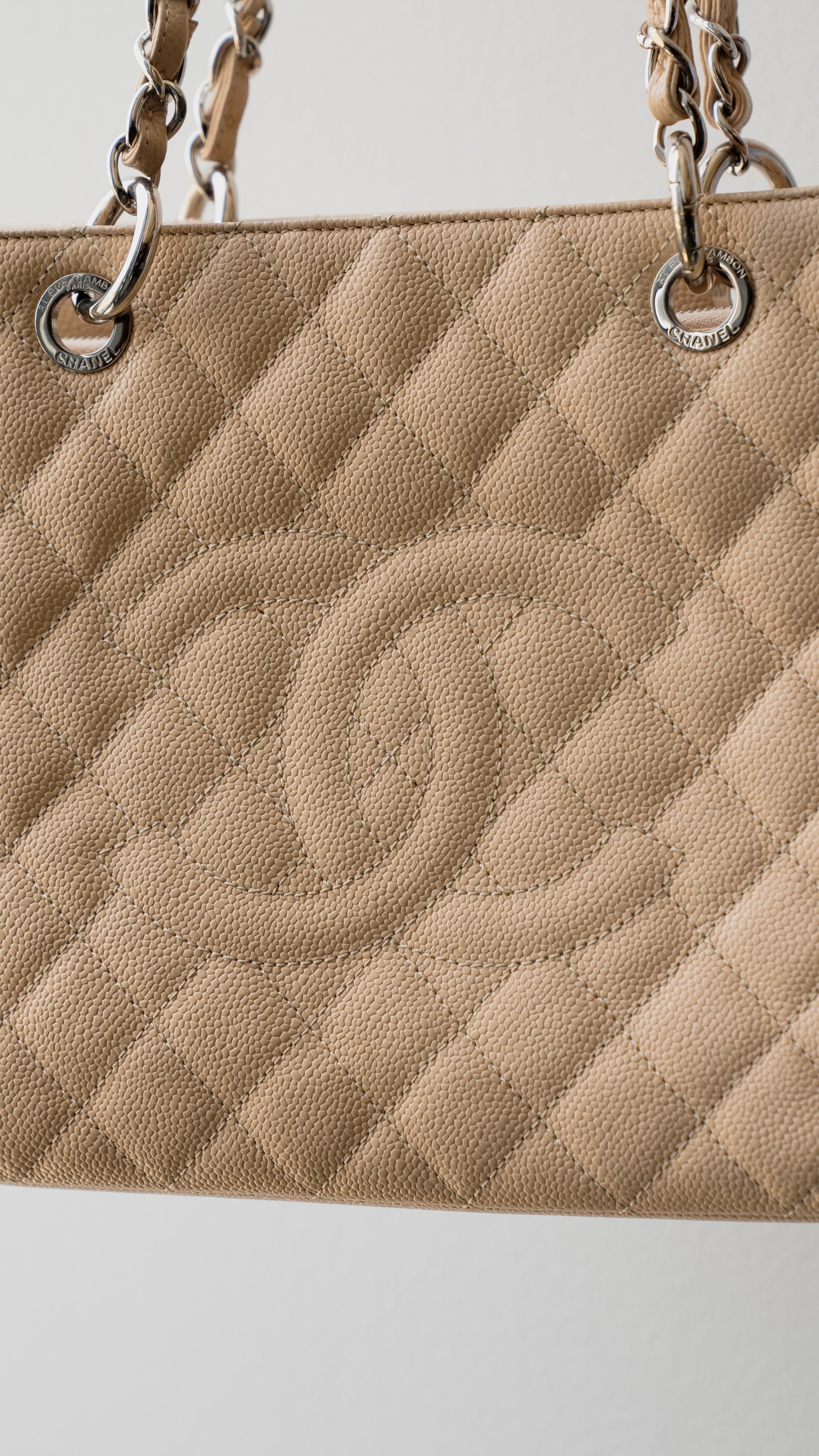 Chanel Chanel GST Beige Silver hardware