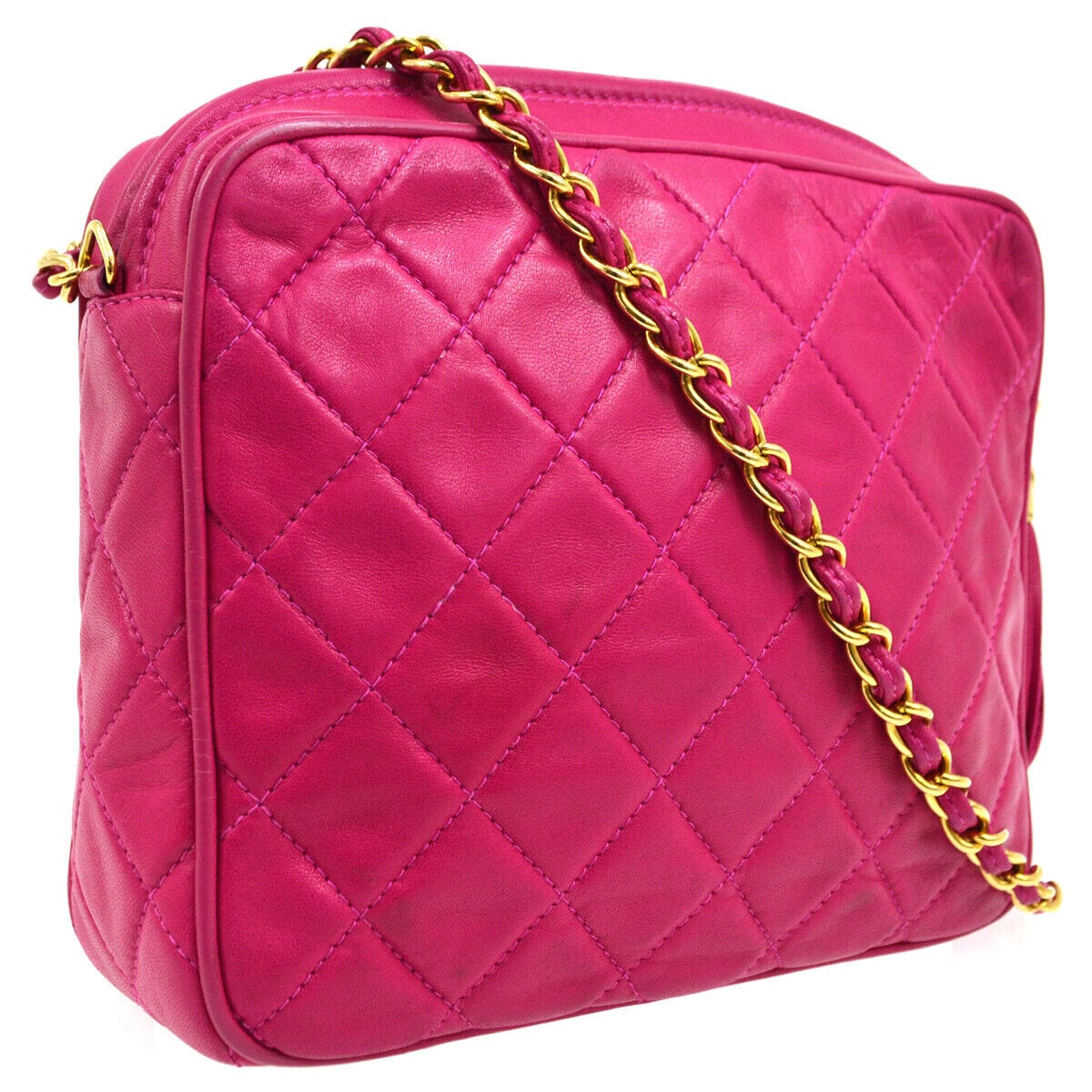 Chanel Chanel hot pink flap camera bag with tassel zip UKL1073