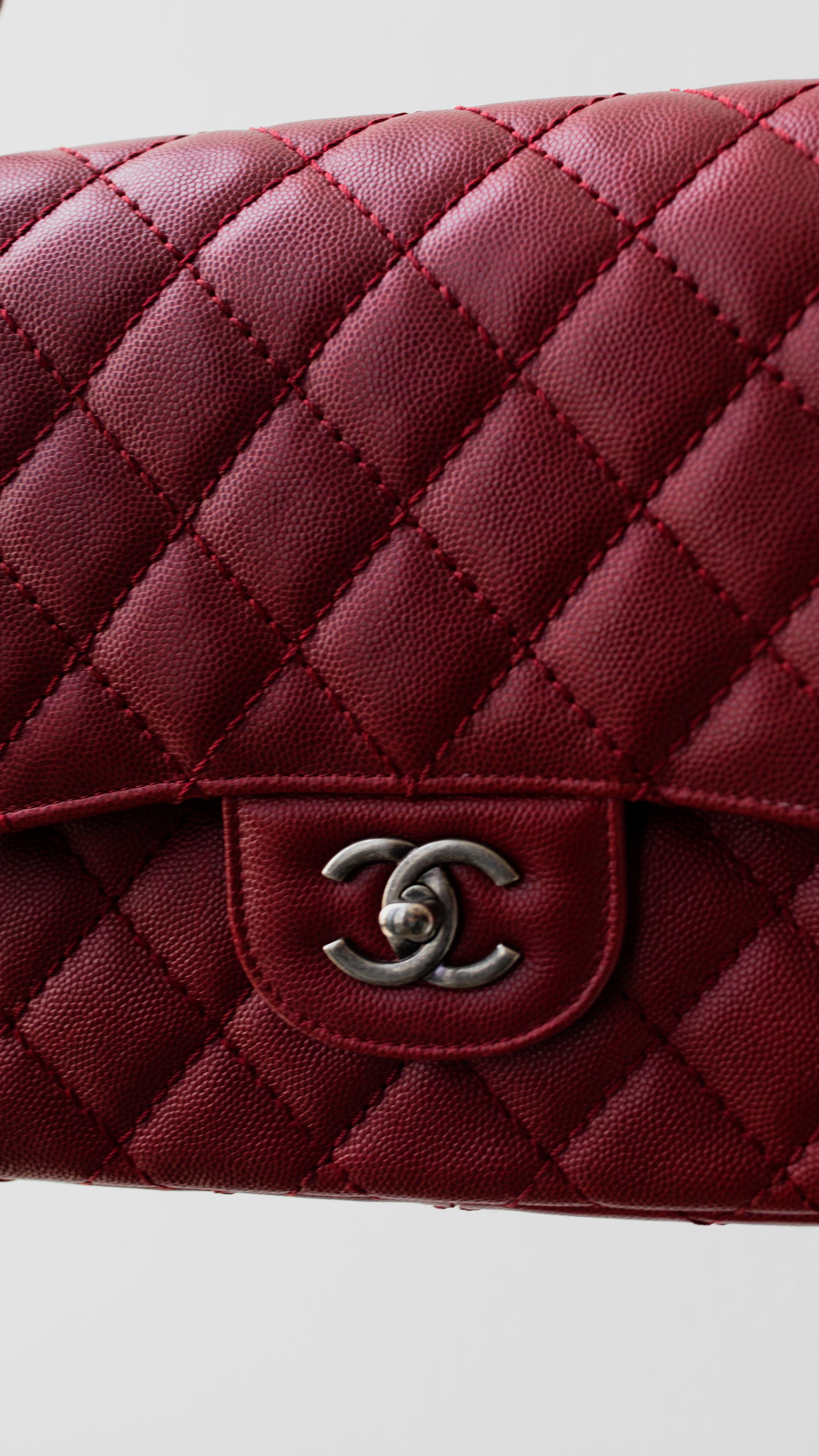 Chanel Chanel Jumbo Caviar Burgundy RJL1739