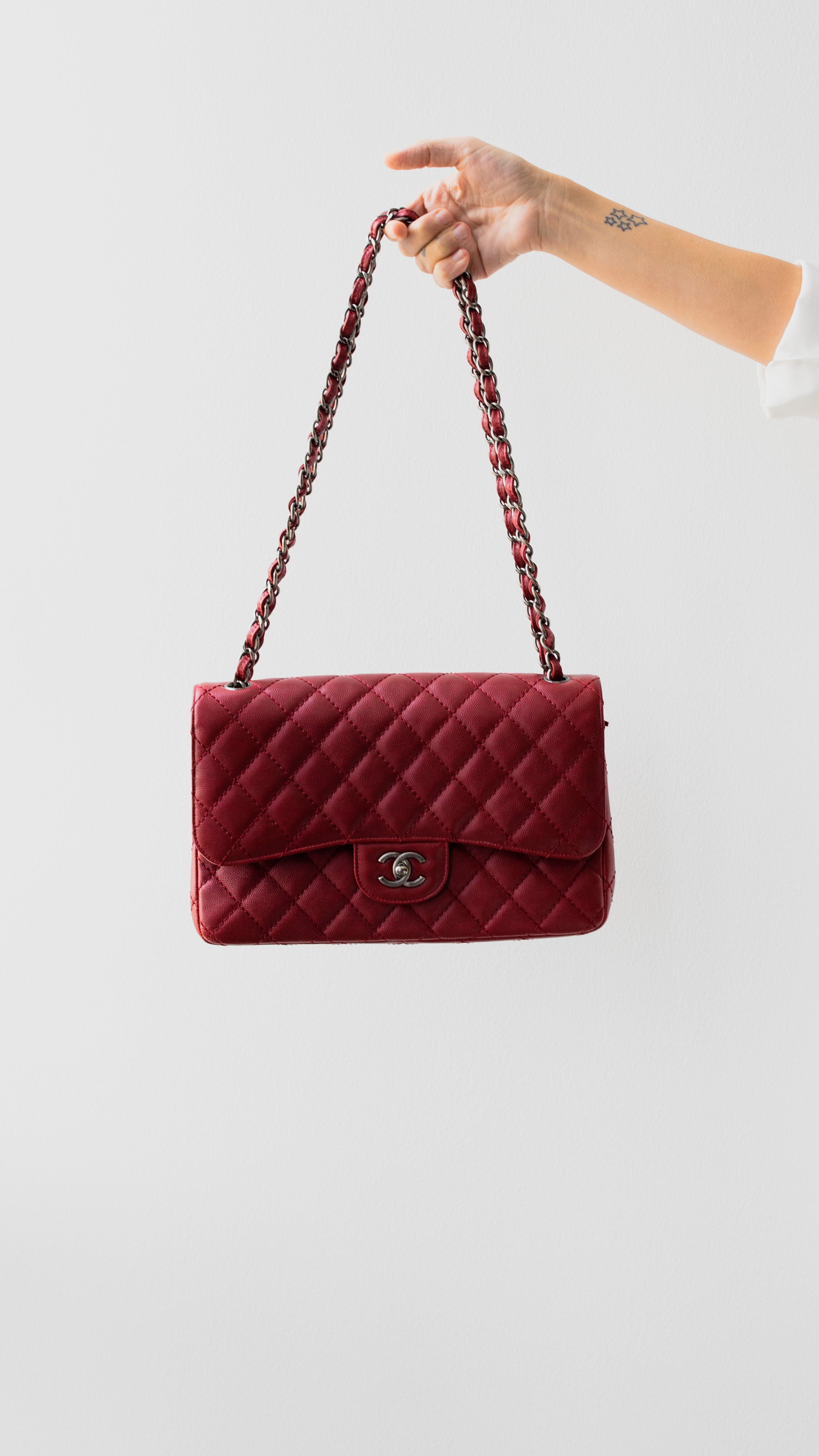 Chanel Chanel Jumbo Caviar Burgundy RJL1739