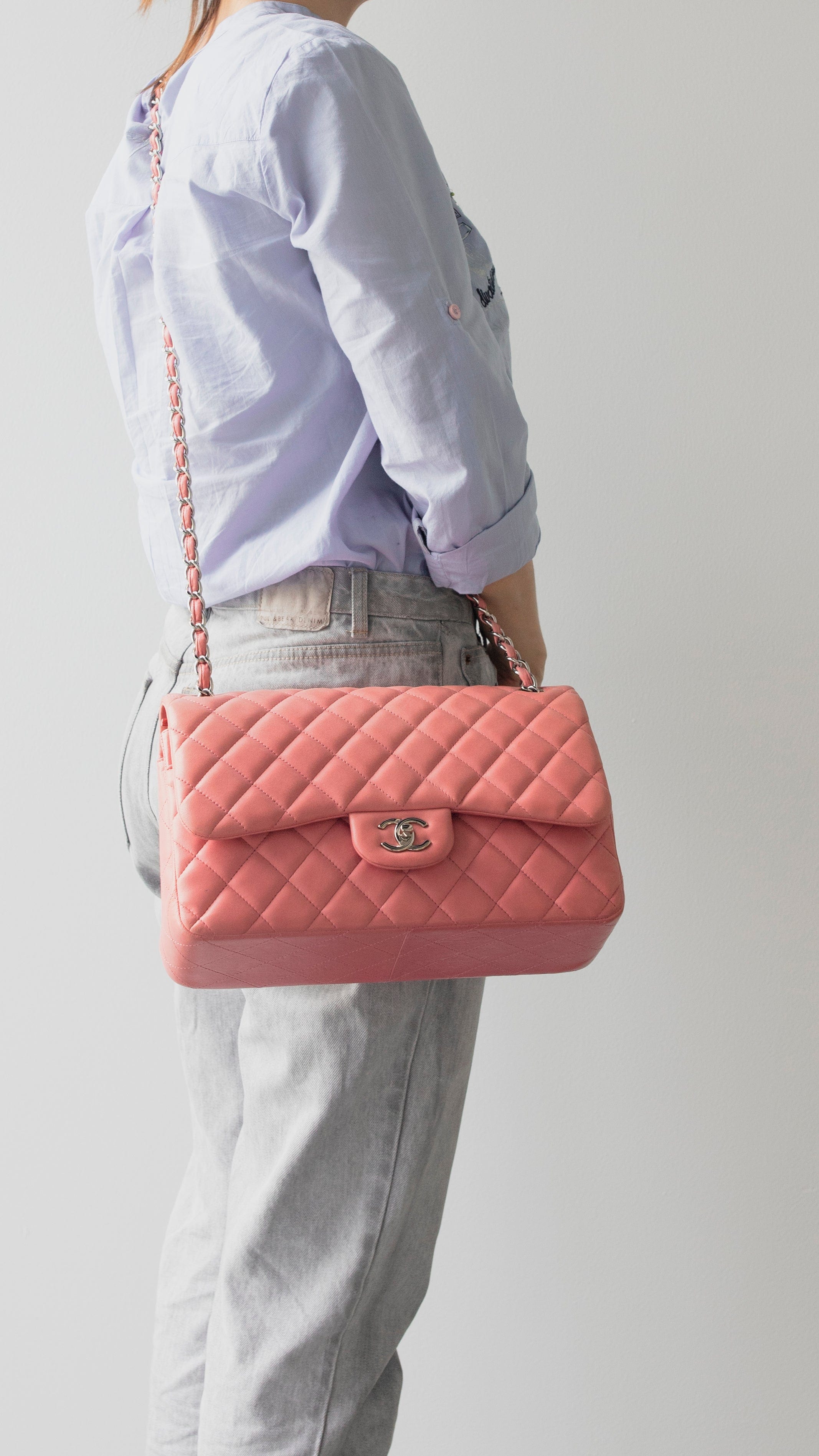 Chanel Chanel Jumbo Pink Lambskin Flap bag - RJL1767