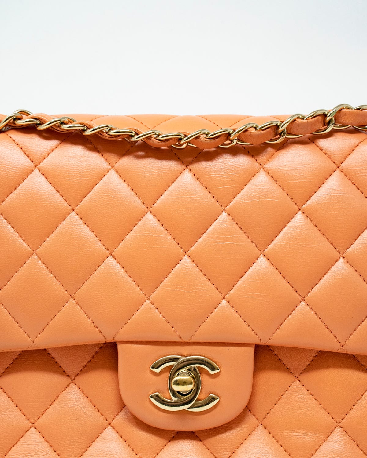 Chanel Chanel Lambskin 10 inch Salmon Flap Bag - ADL1979