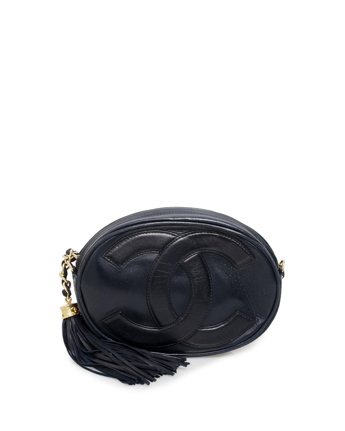 Chanel Chanel Lambskin Navy CC Round Crossbody Bag - AGL1457