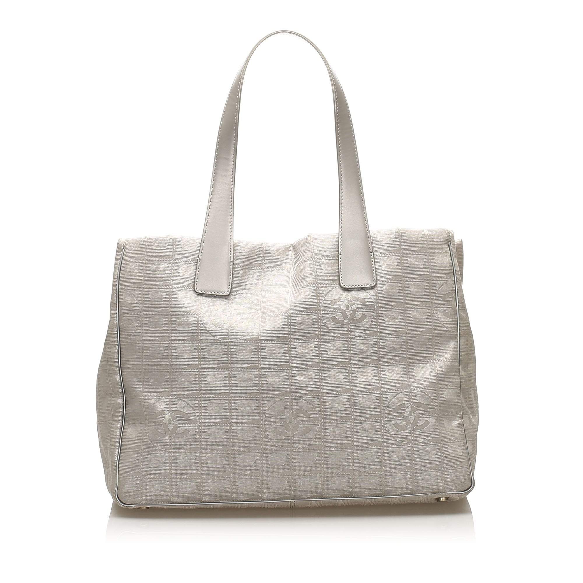 Chanel Chanel Large New Travel Line Silver Grey Tote Bag - AWL1558