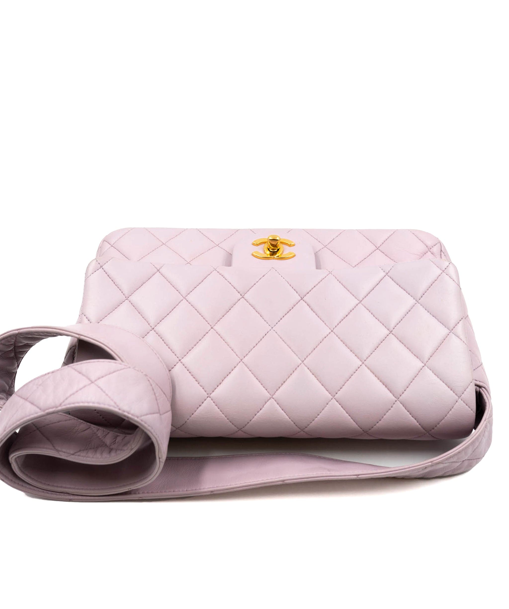 Chanel Chanel Lavender Classic Quilted Flap Bag with Leather Strap ASL2481