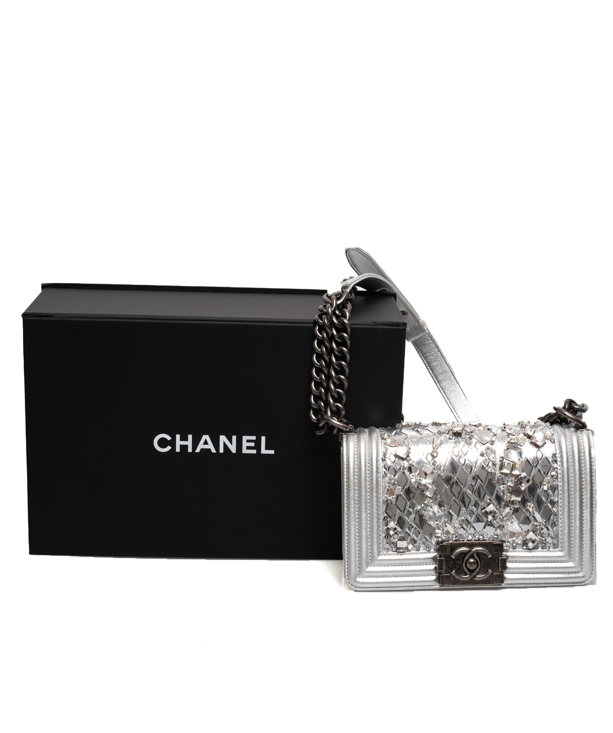 Chanel Chanel Limited Edition Embellished Silver Boy Bag