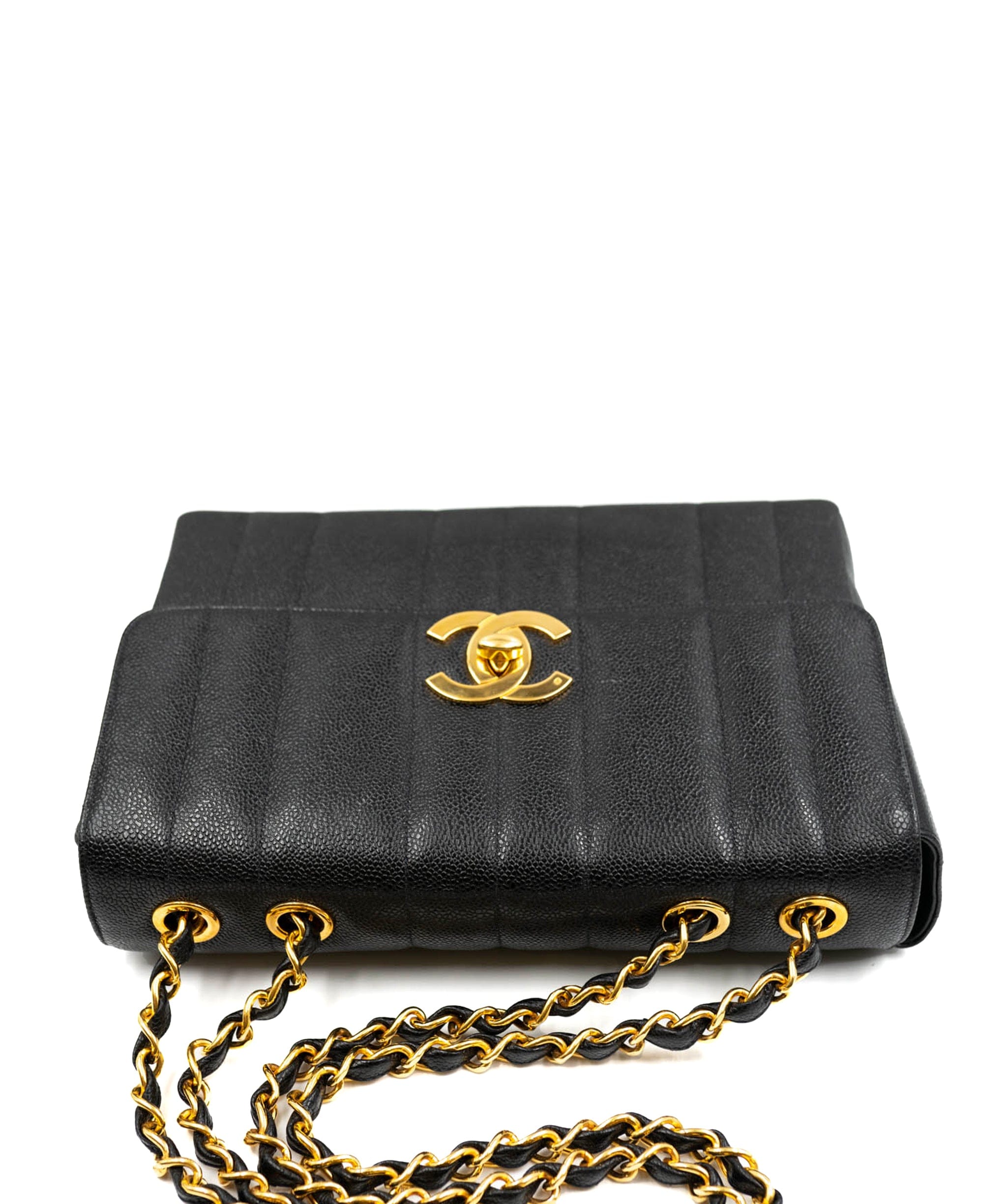 Chanel Chanel mademoiselle jumbo black caviar gold hardware ASL2518