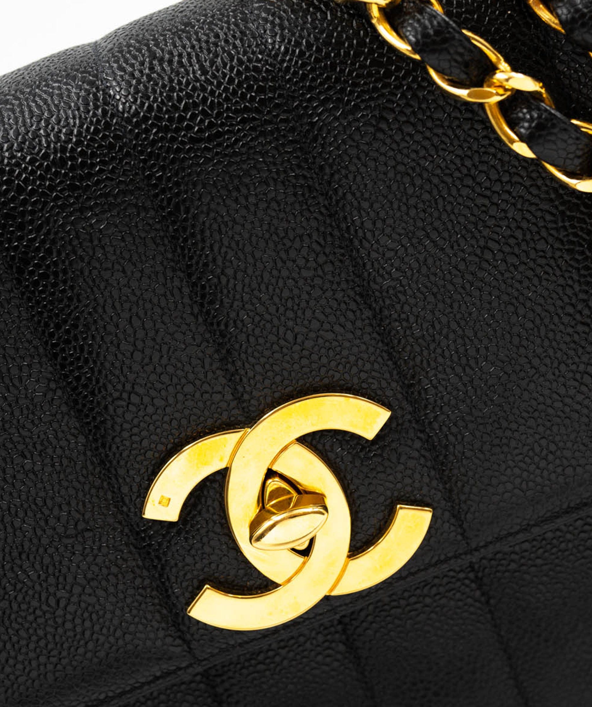 Chanel Chanel mademoiselle jumbo black caviar gold hardware ASL2518