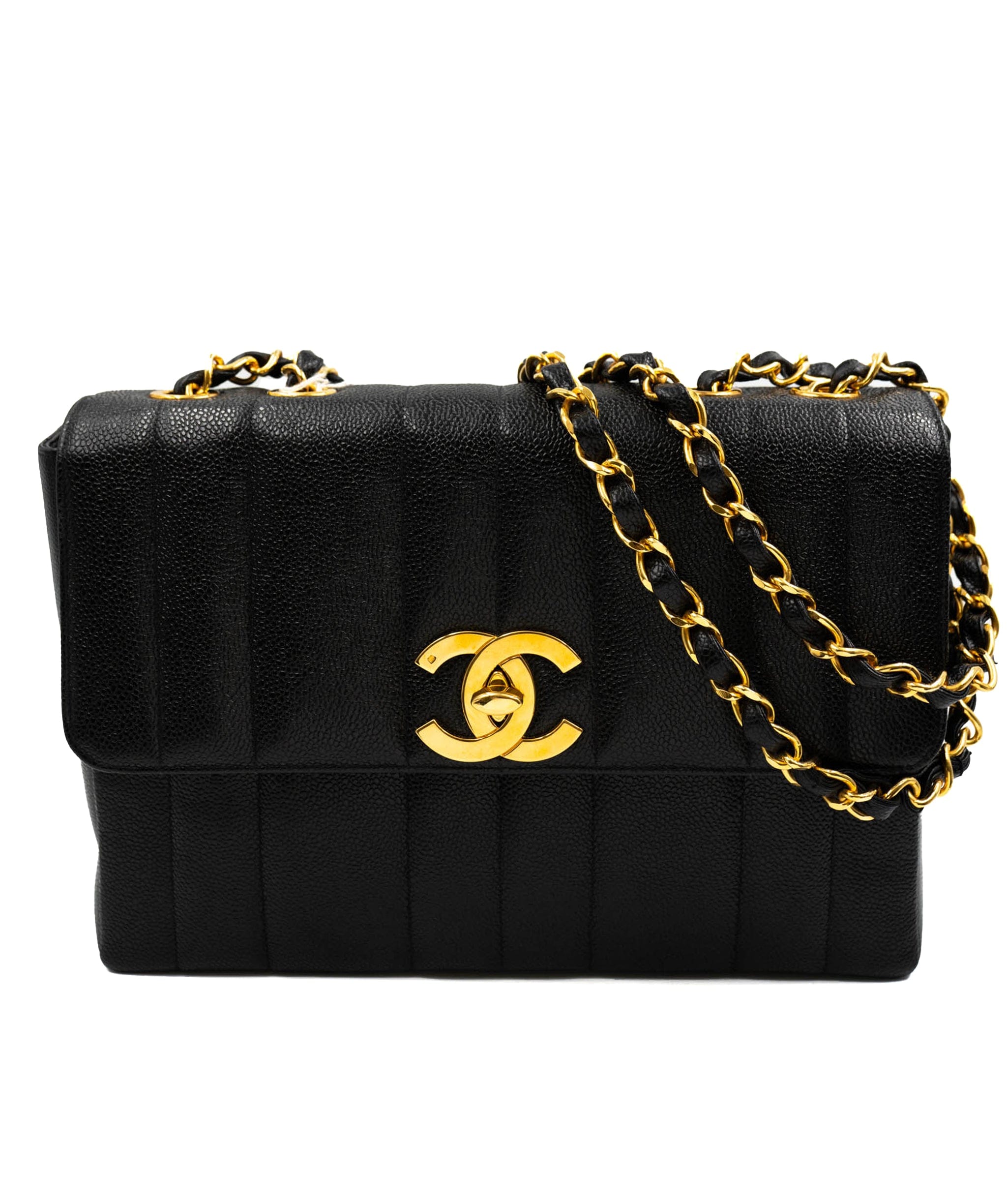 Chanel Chanel mademoiselle jumbo black caviar gold hardware ASL2518