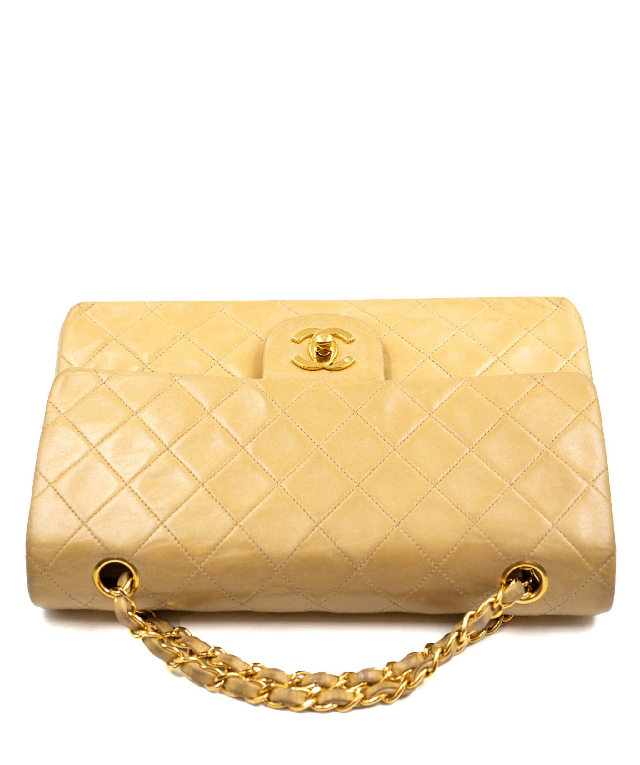 Chanel Chanel Med 10" Beige classic flap bag - AWL3987