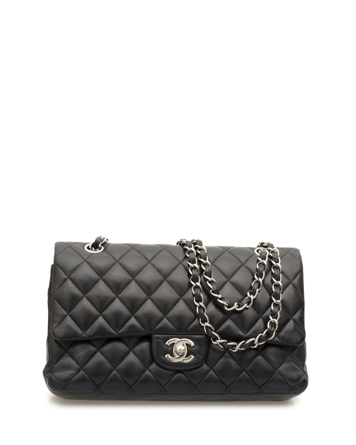 Chanel Chanel Medium Black Lambskin Classic Flap Bag PHW  - AGL1497