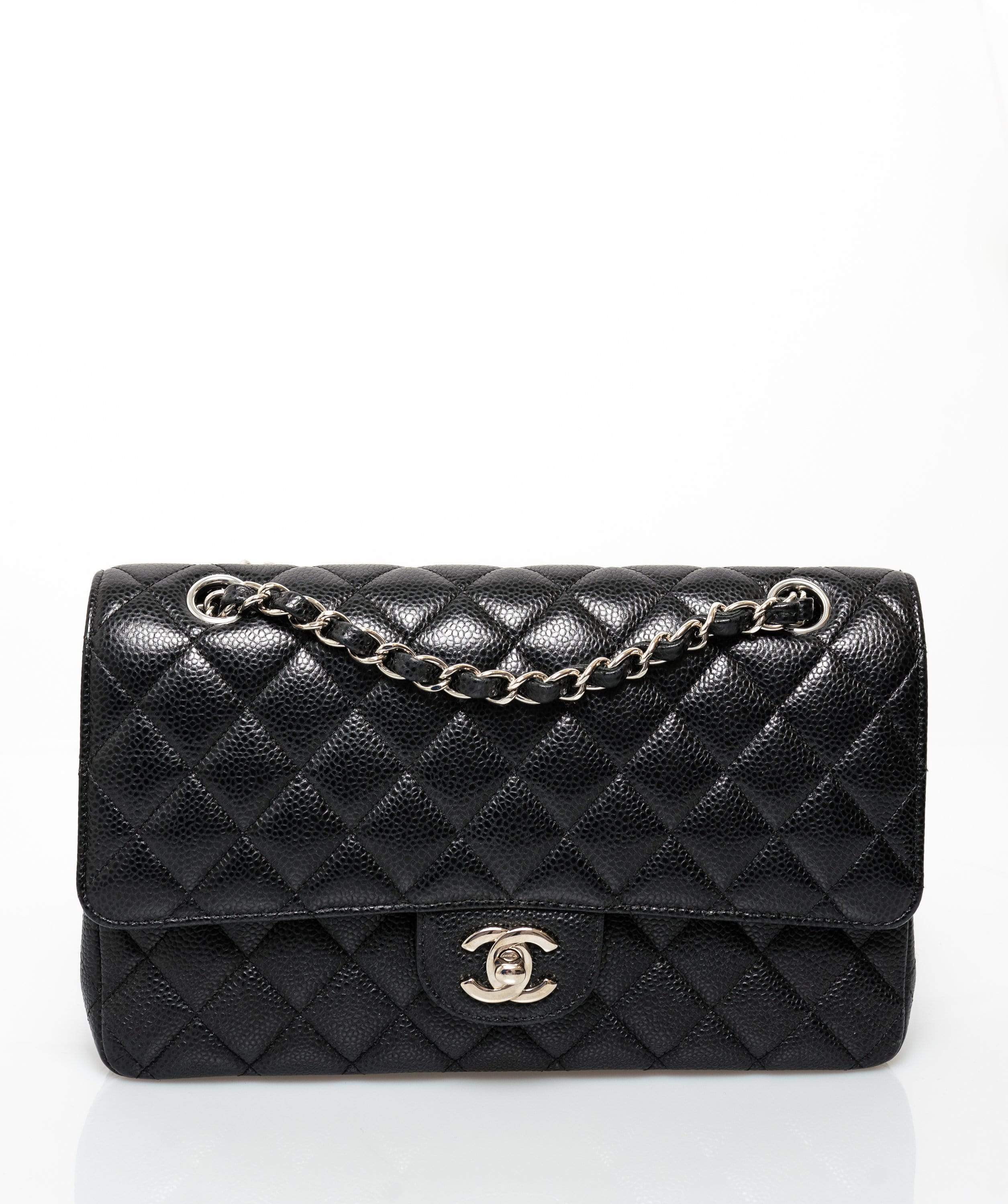 Chanel Chanel medium caviar double flap silver hardware - ASL1876