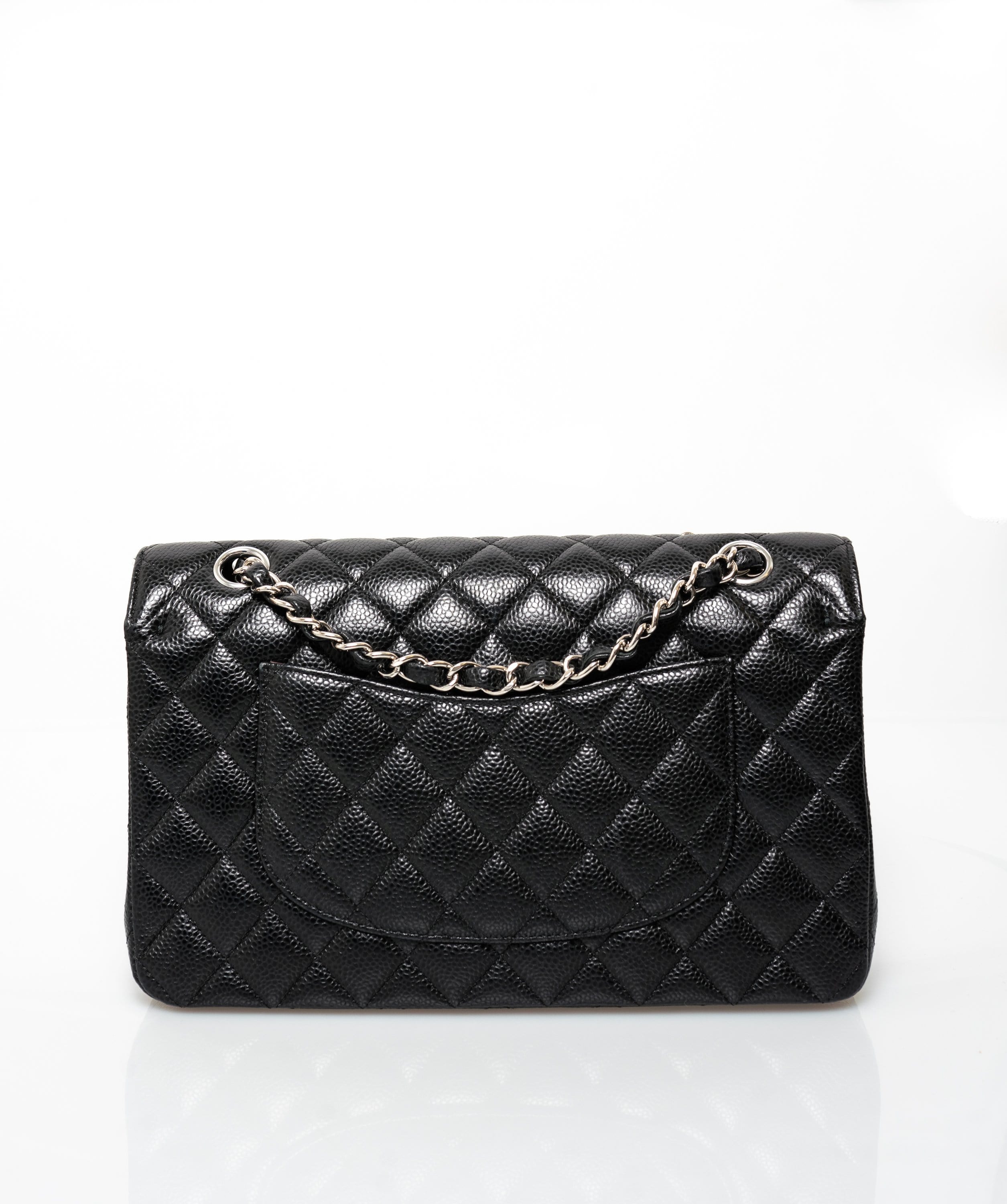 Chanel Chanel medium caviar double flap silver hardware - ASL1876