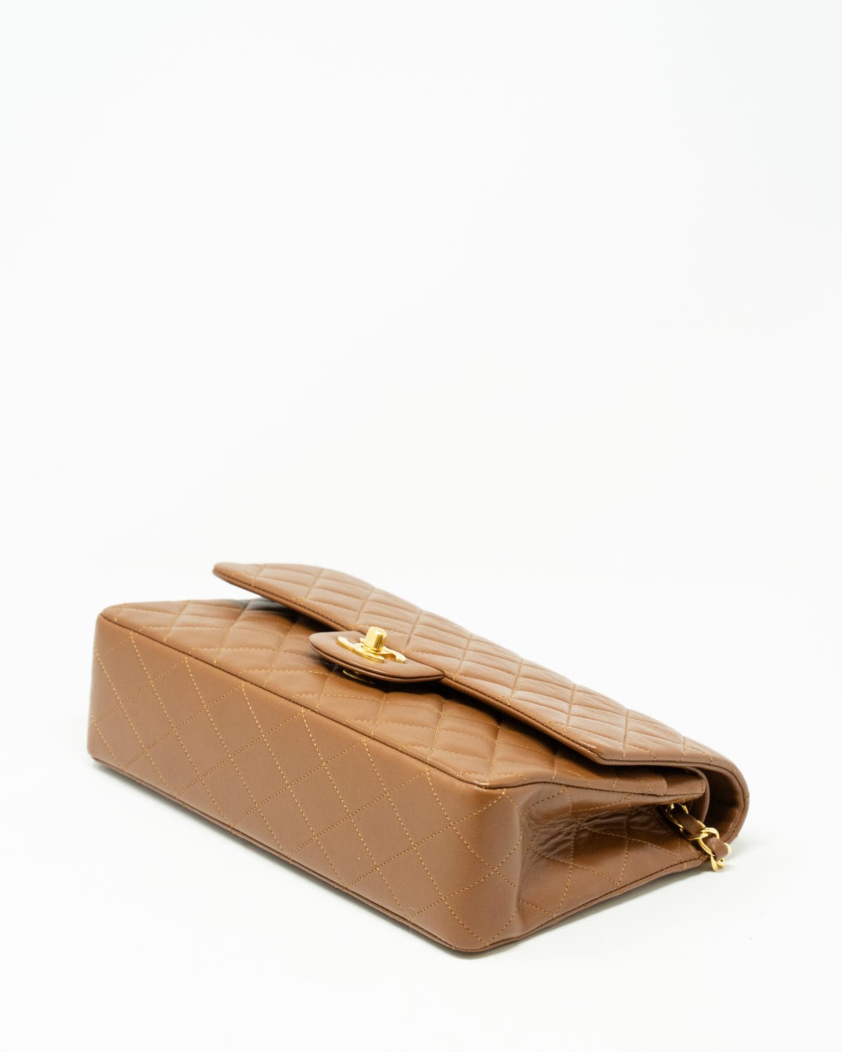 Chanel Chanel medium classic flap in caramel with 24k gold gilded hardware. ASL3390