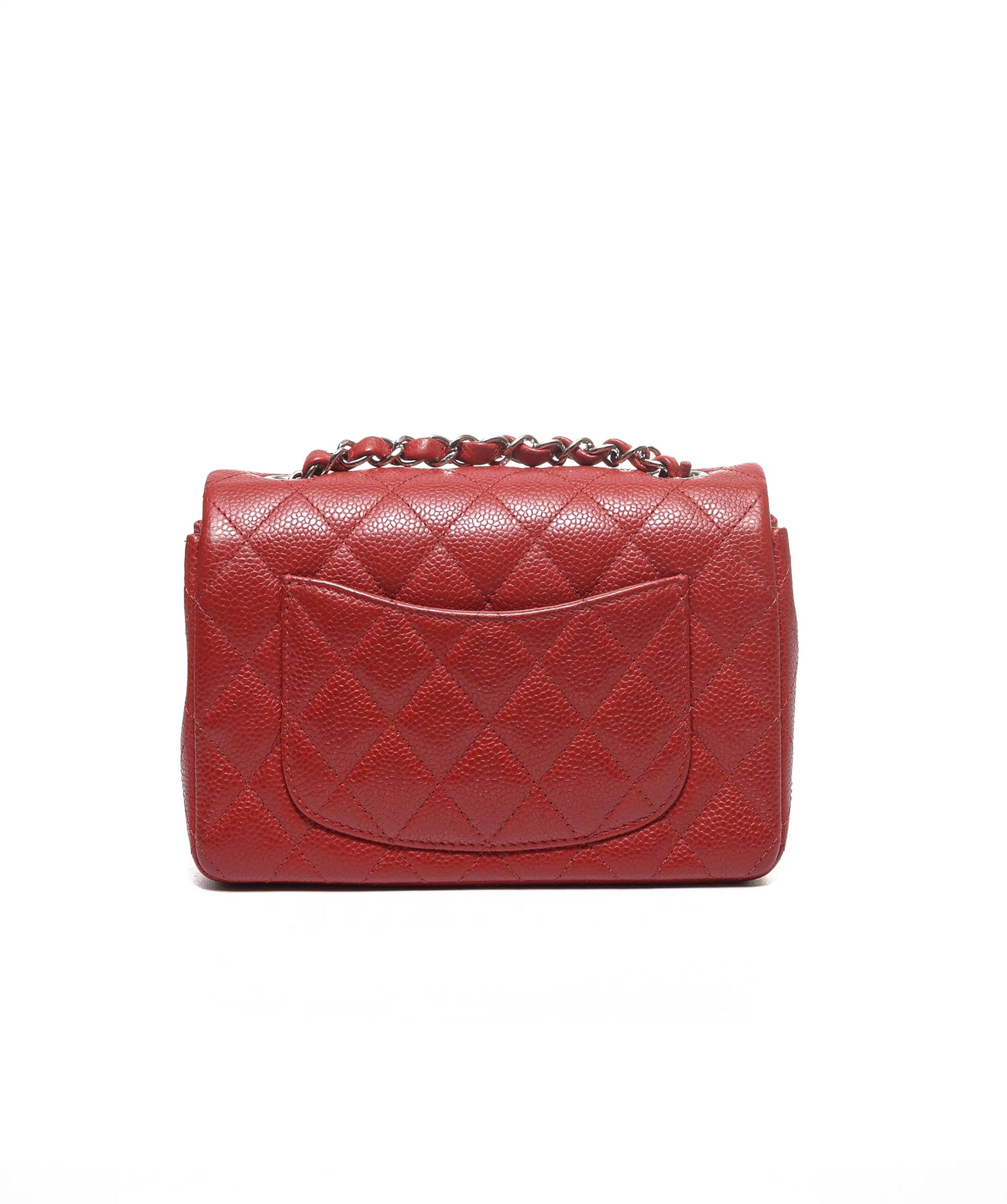 Chanel Chanel Mini Rectangle Red Caviar SHW RJC1336