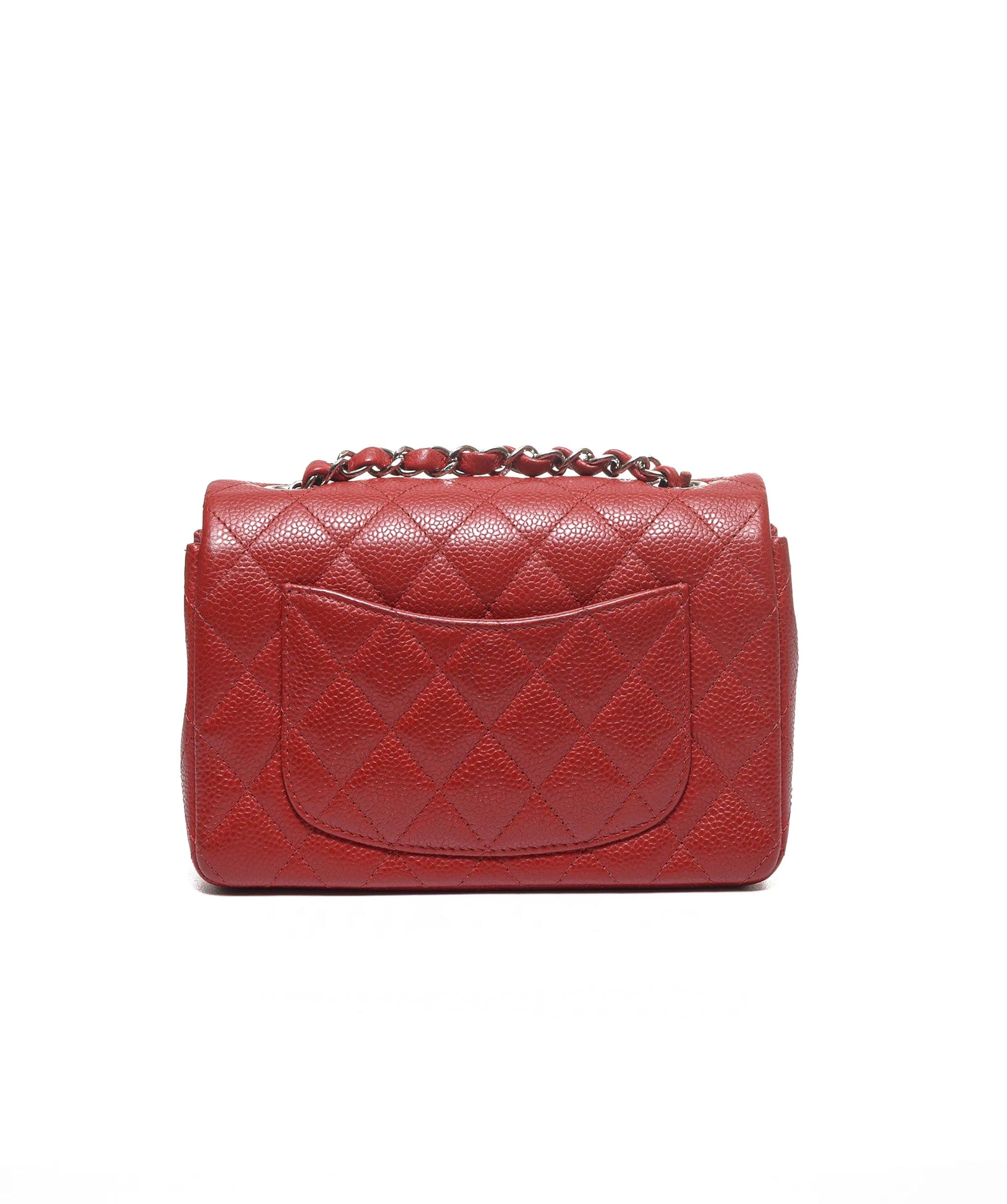 Chanel Chanel Mini Rectangle Red Caviar SHW RJC1336