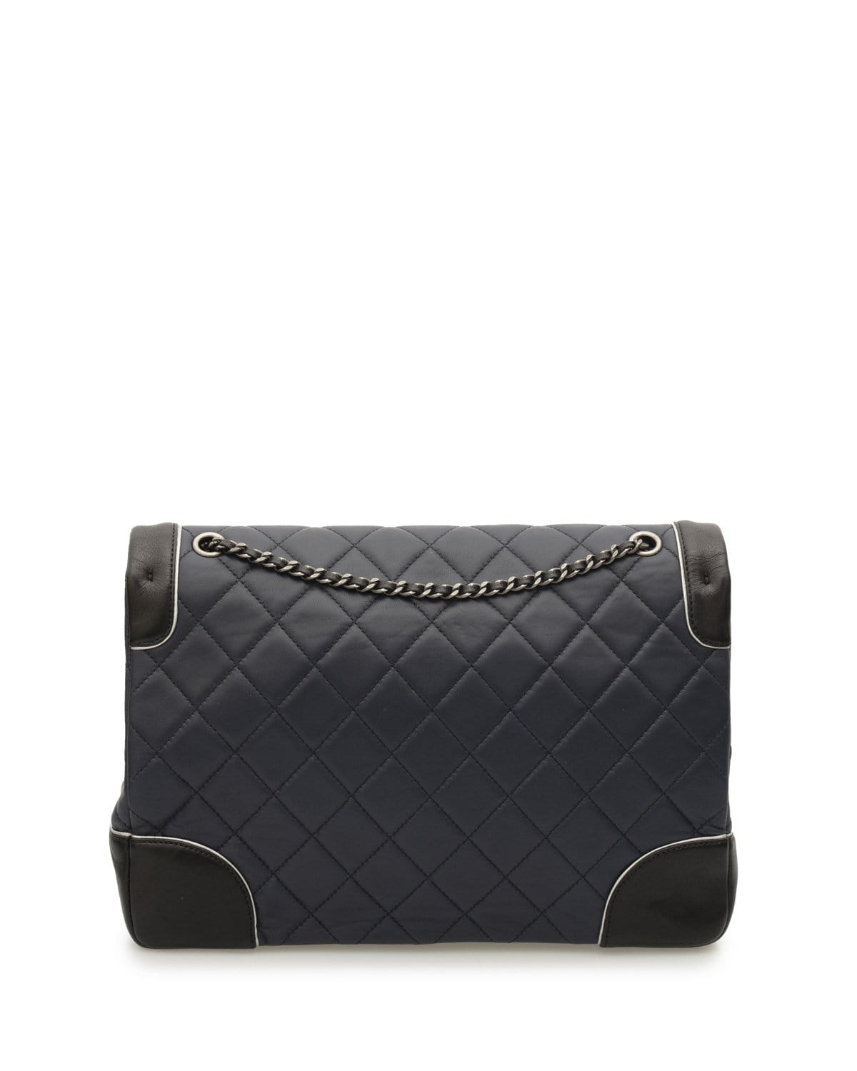 Chanel Chanel Navy Classic Single Flap Bag With Black Trim - ADL1687