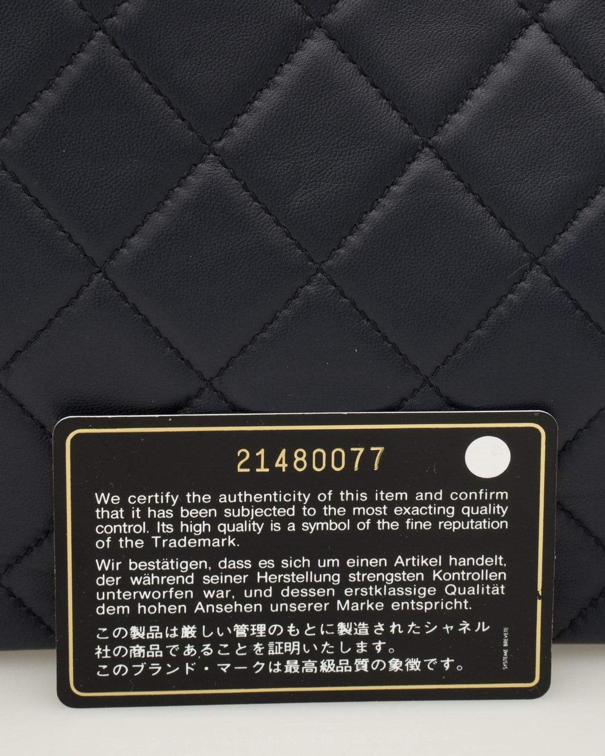 Chanel Chanel Navy Classic Single Flap Bag With Black Trim - ADL1687