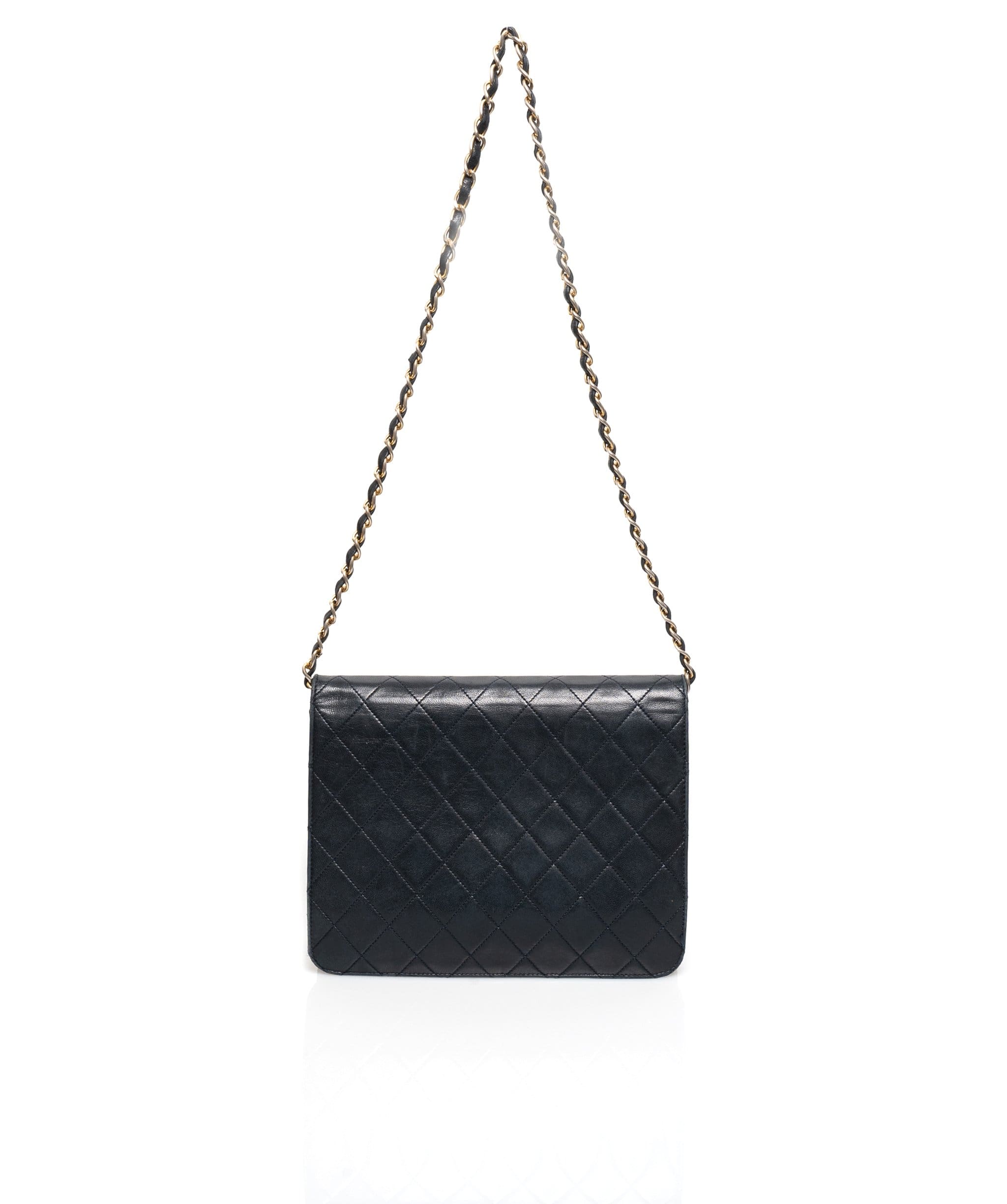 Chanel Chanel Navy Lambskin Single Flap Bag GHW - AGL1294