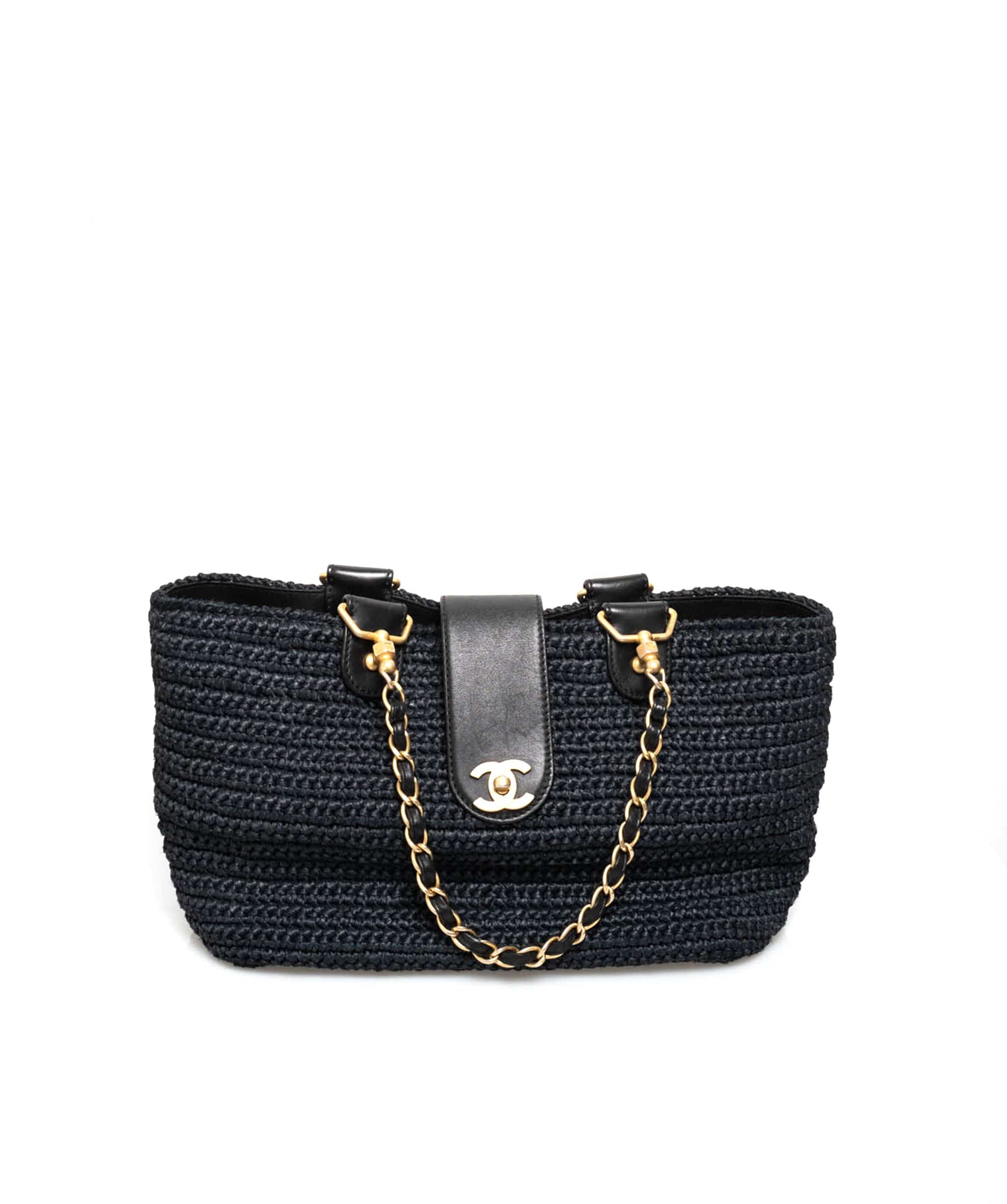 Chanel Chanel Navy Raffia Tote Bag - AWL1745