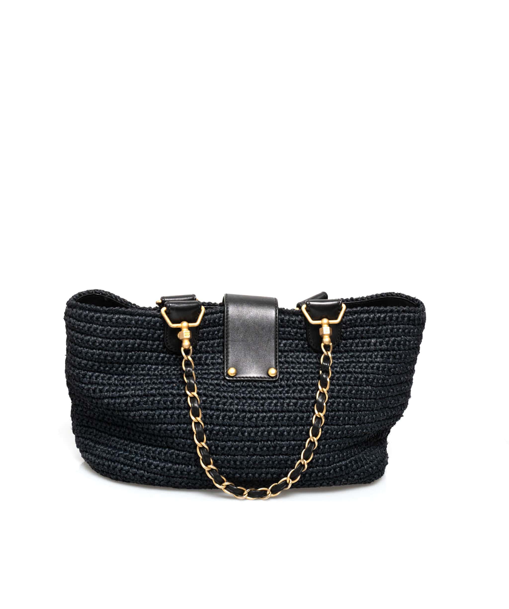 Chanel Chanel Navy Raffia Tote Bag - AWL1745