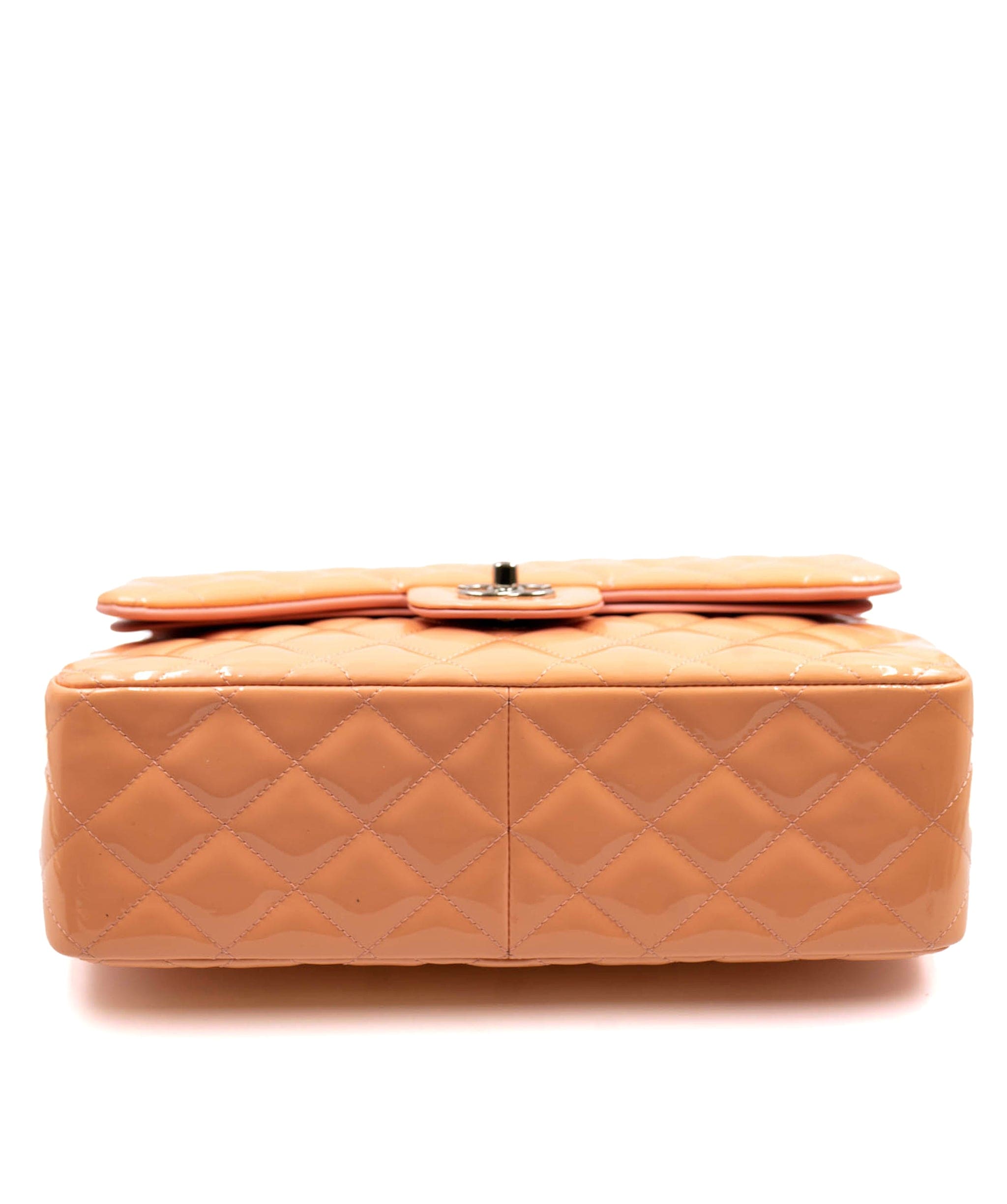 Chanel Chanel Peach Patent 12” Jumbo with SHW - AWC1436