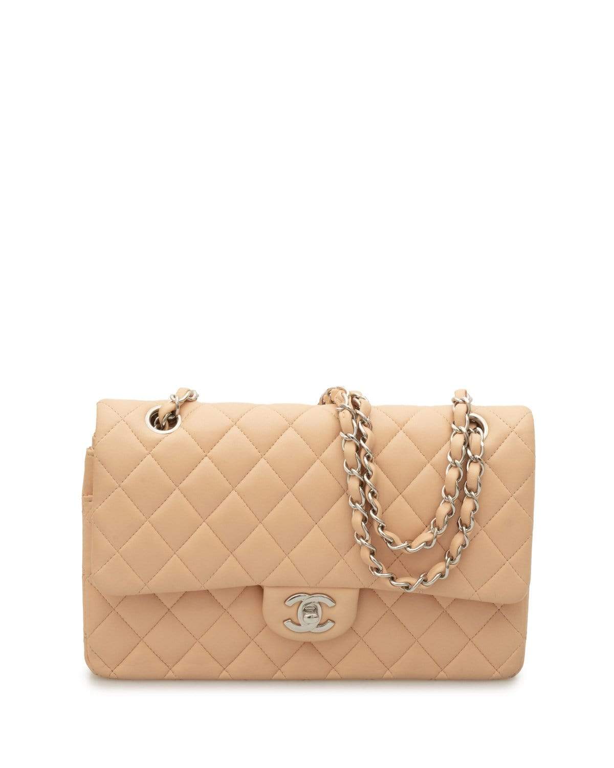 Chanel Chanel Pink 10" Medium Lambskin Classic Flap Bag PHW  - AGL1502