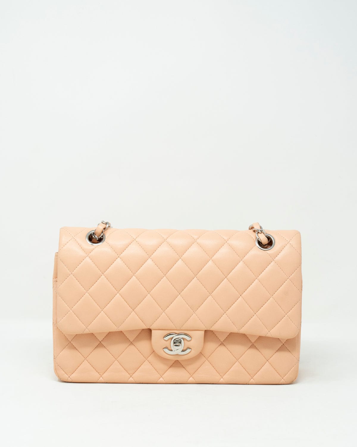 Chanel Chanel Pink 10" Medium Lambskin Classic Flap Bag PHW - AGL1502