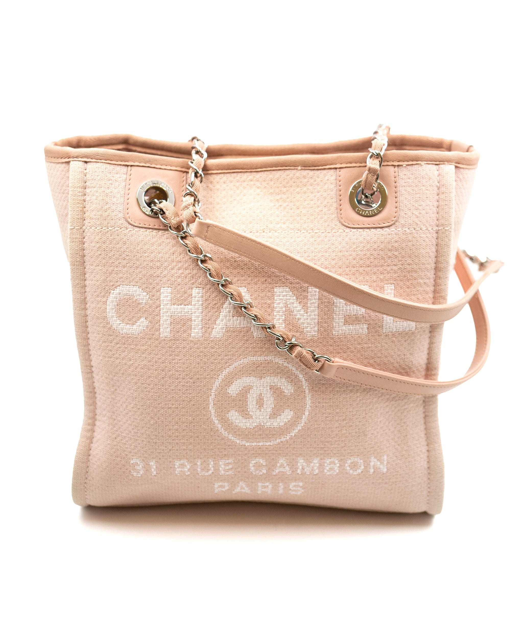 Chanel Chanel Pink Canvas Rue Cambon Tote Bag  - AGL2096