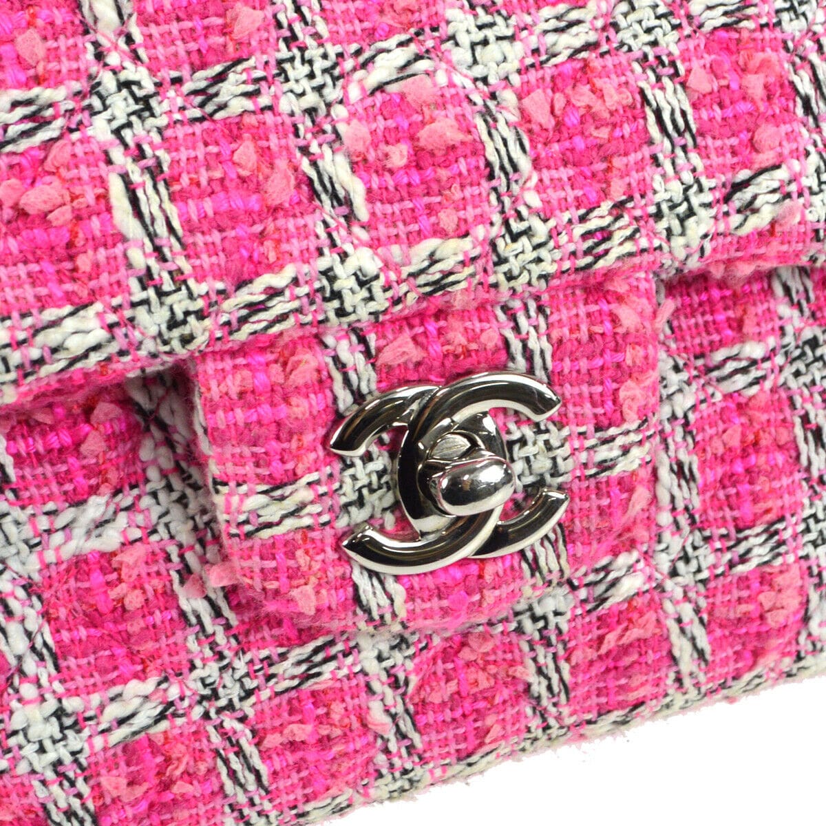 Chanel Chanel Pink Tweed Medium Double Flap UKL1071