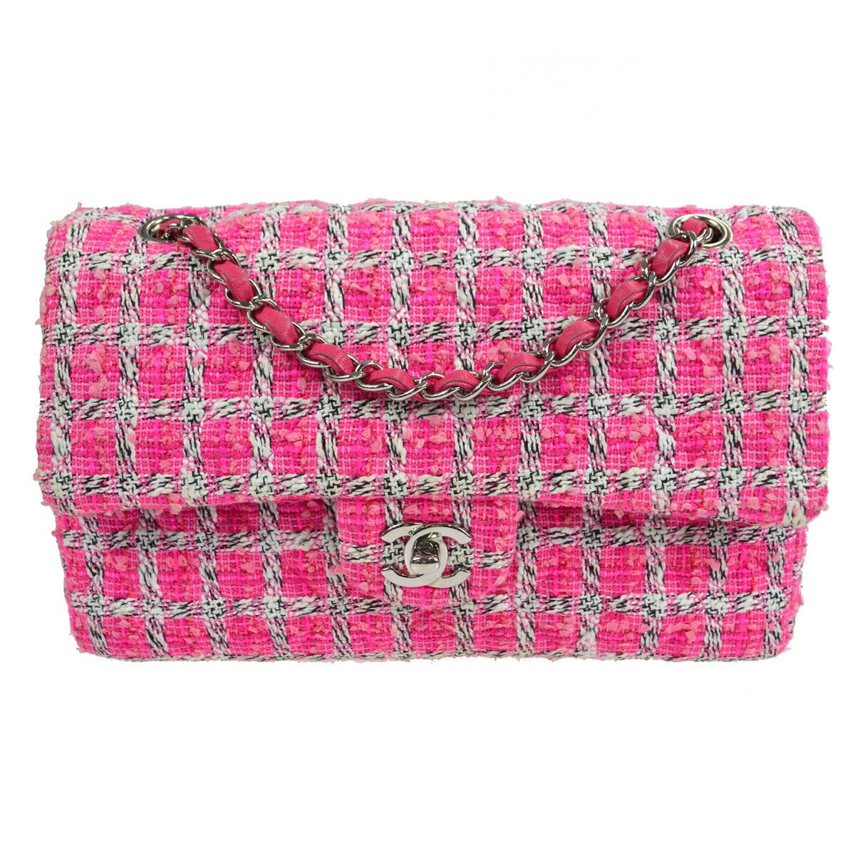 Chanel Chanel Pink Tweed Medium Double Flap UKL1071