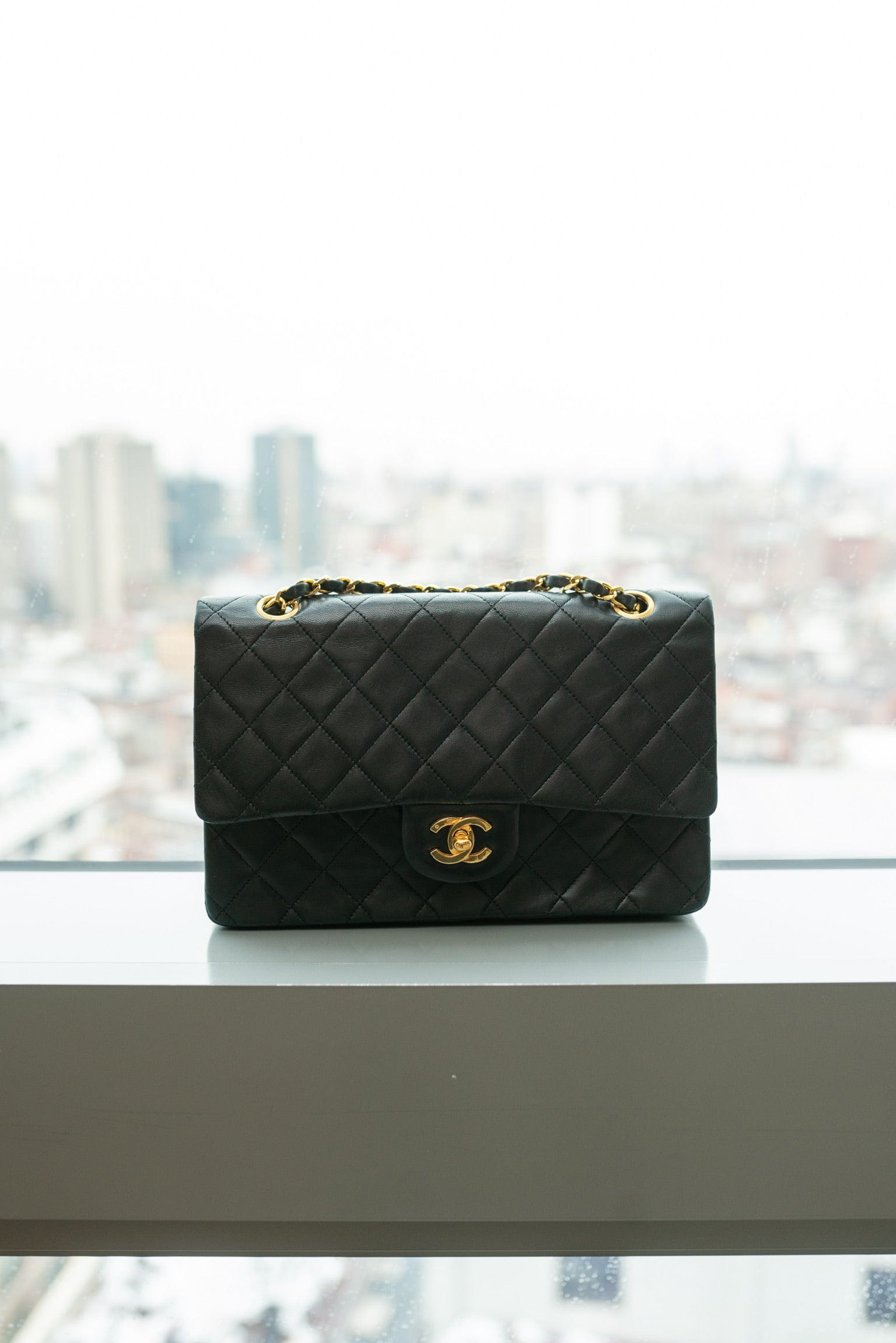 Chanel Chanel Quilted 25 Lambskin Chain Shoulder Bag 1187424 Black PXL1257