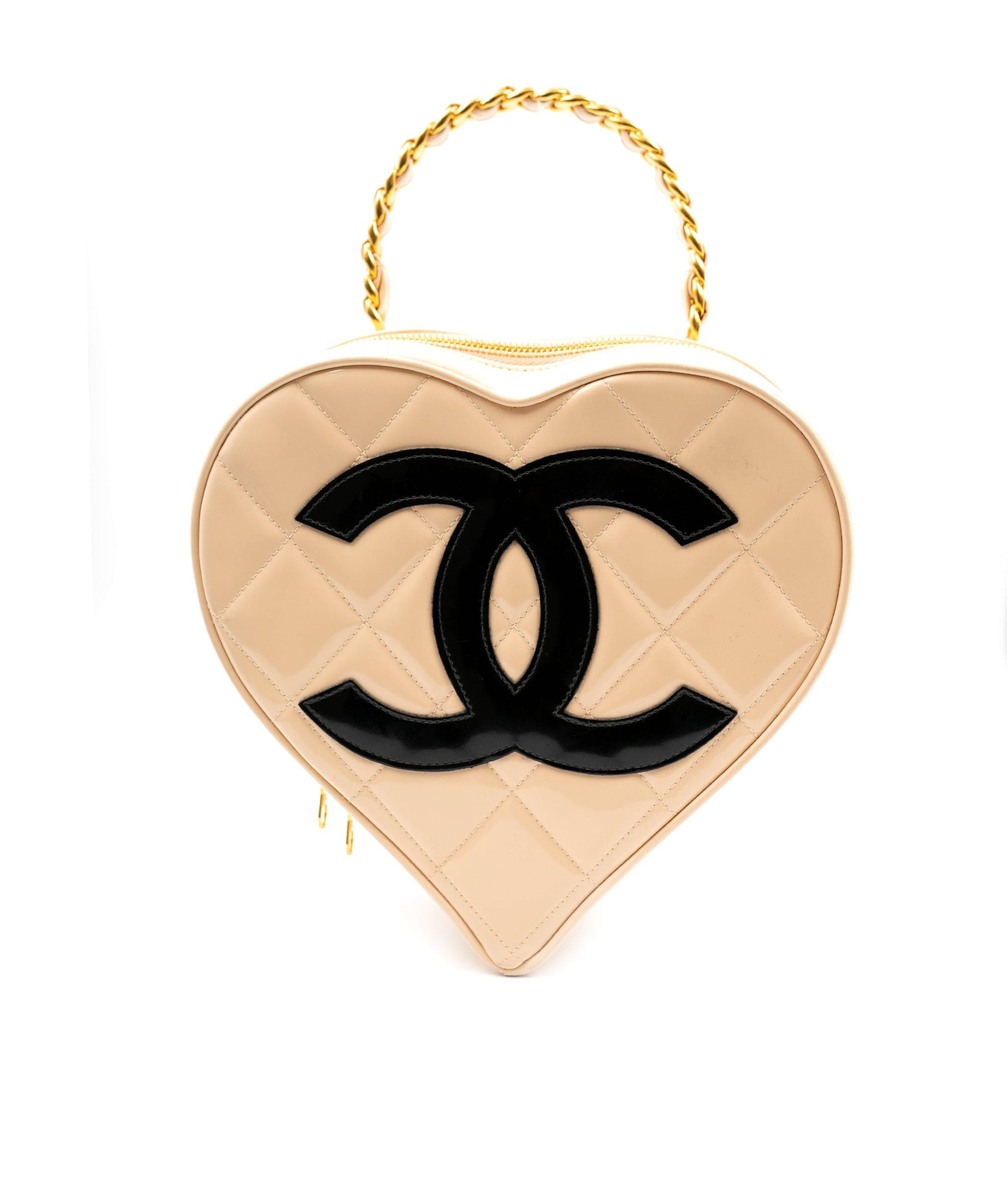 Chanel Chanel RARE beige patent 90s heart Vanity bag - AWL3374