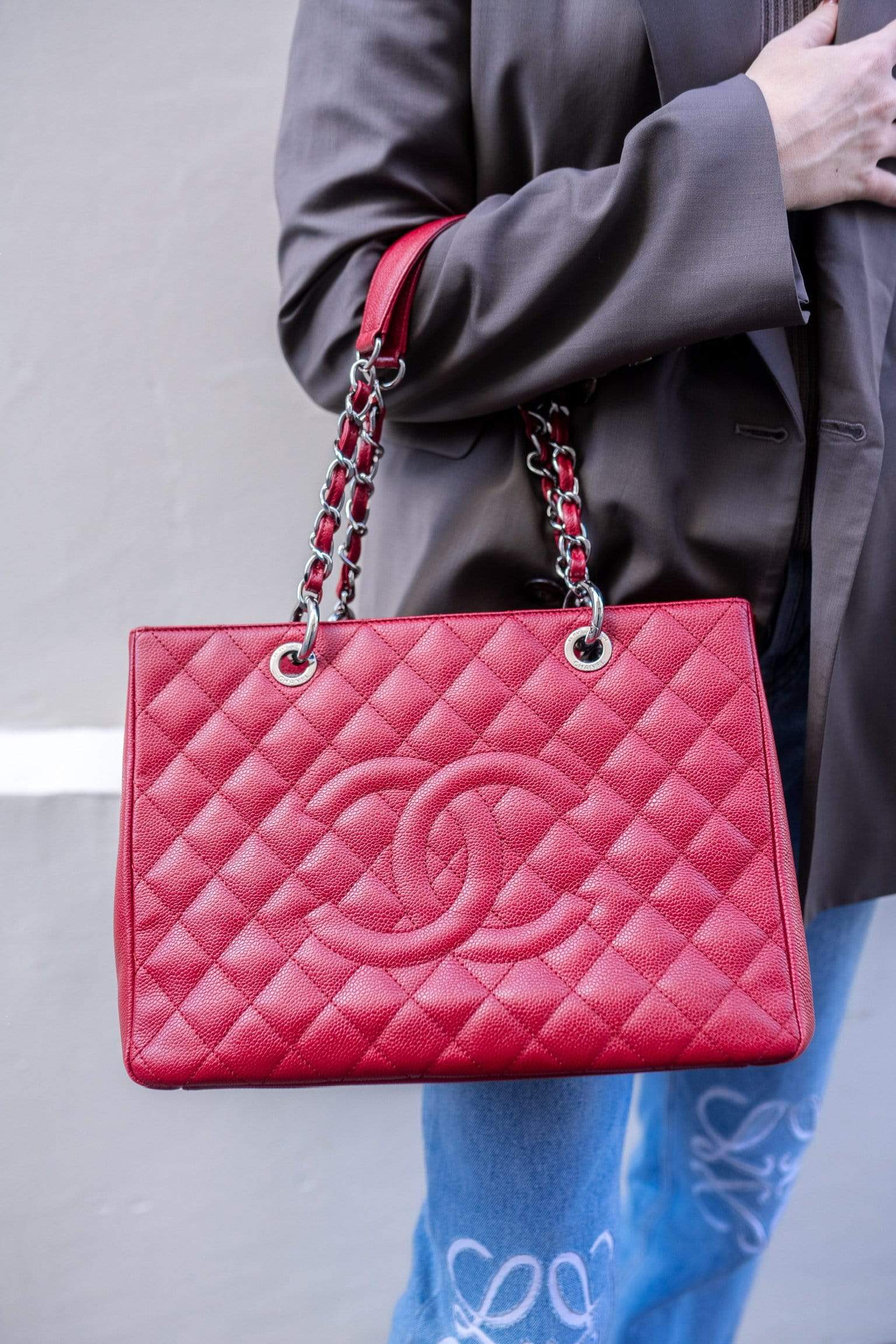 Chanel Chanel Red Caviar GST with Silver Hardware - ASL1461