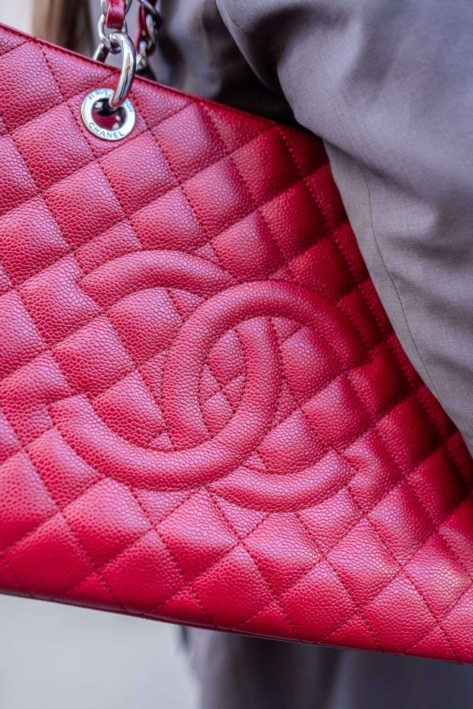 Chanel Chanel Red Caviar GST with Silver Hardware - ASL1461