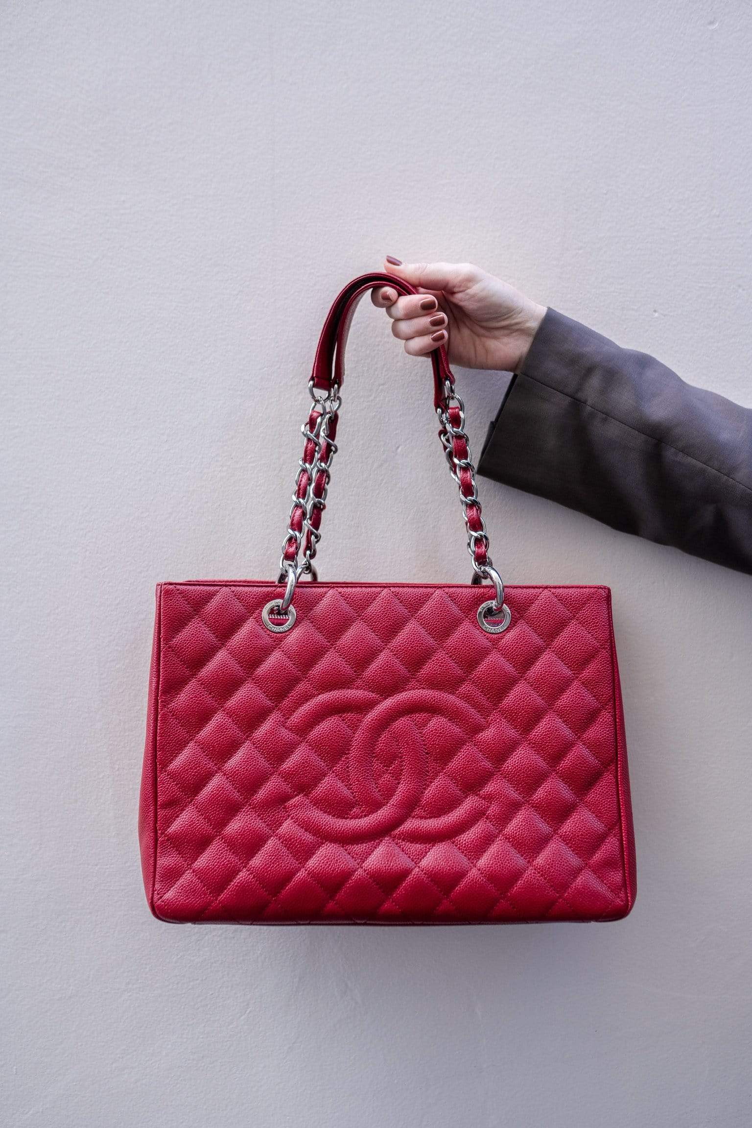 Chanel Chanel Red Caviar GST with Silver Hardware - ASL1461