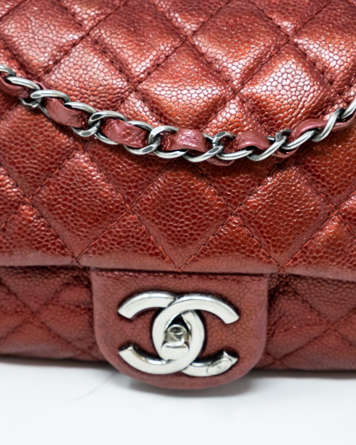 Chanel Chanel Red Caviar Leather CC Turnlock Soft Flap Bag PHW - AGL1737