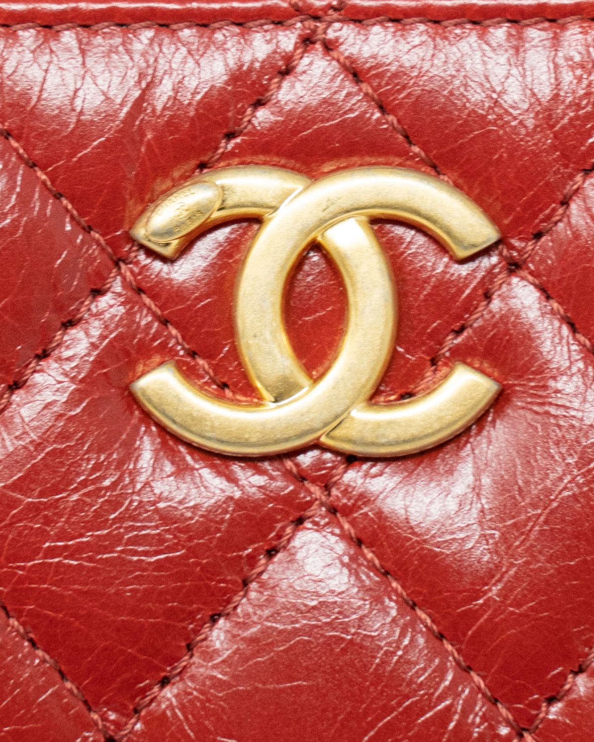 Chanel Chanel Red Goatskin Quilted Leather Tote Bag GHW  - AGL1707