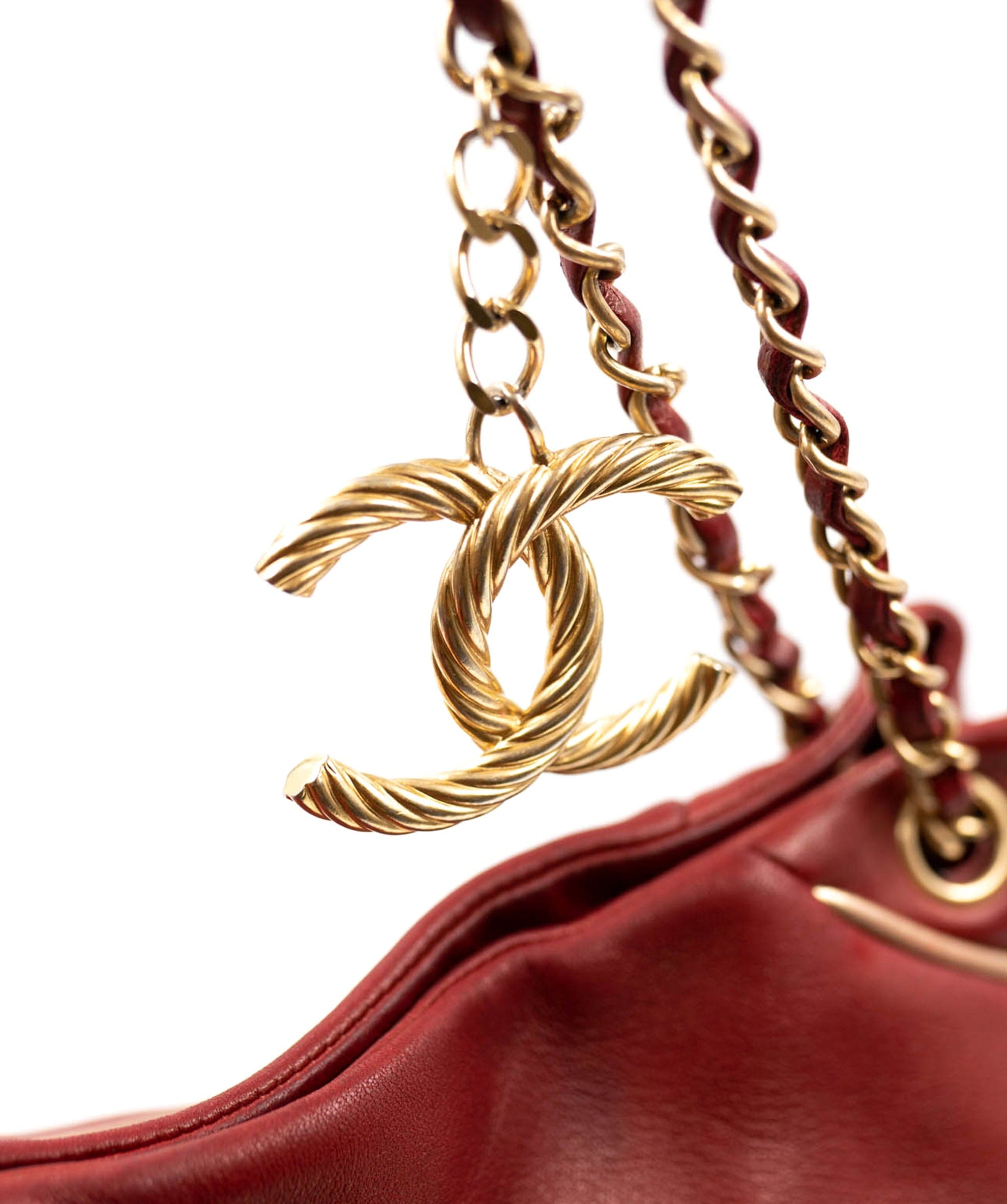 Chanel Chanel Red Lambskin Bucket Tote AJL0030