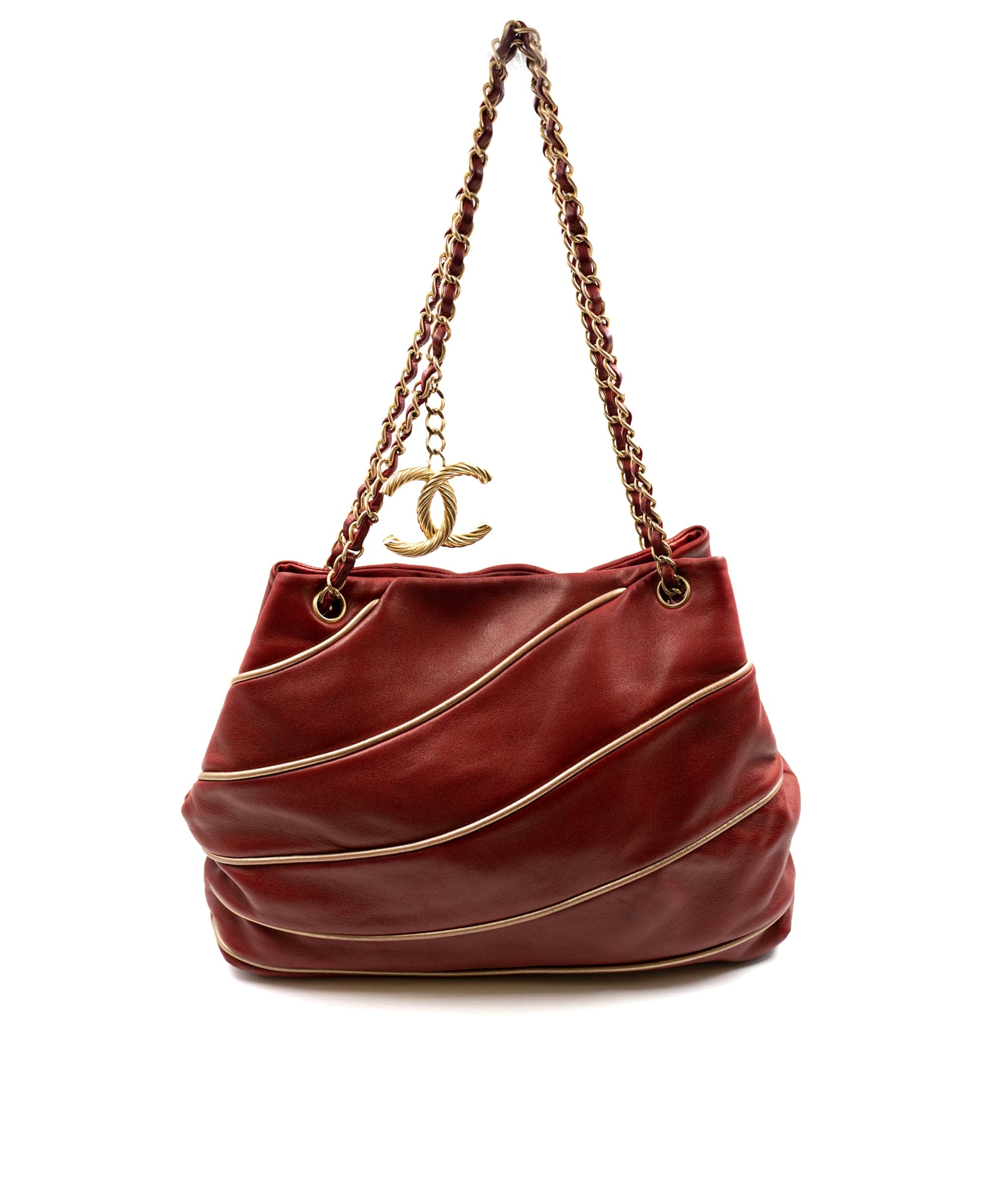 Chanel Chanel Red Lambskin Bucket Tote AJL0030